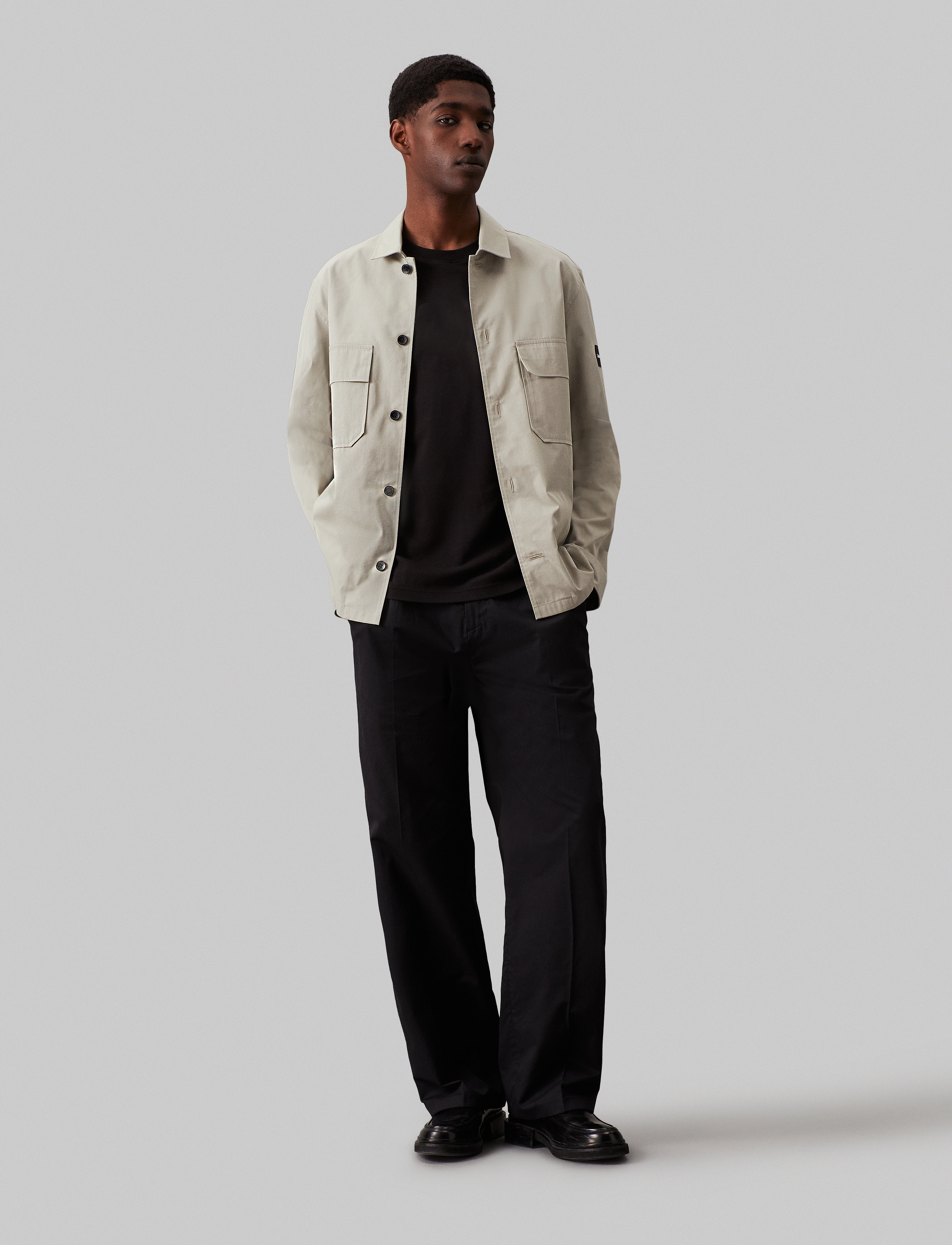 Calvin Klein - COTTON NYLON OVERSHIRT - london fog - 3