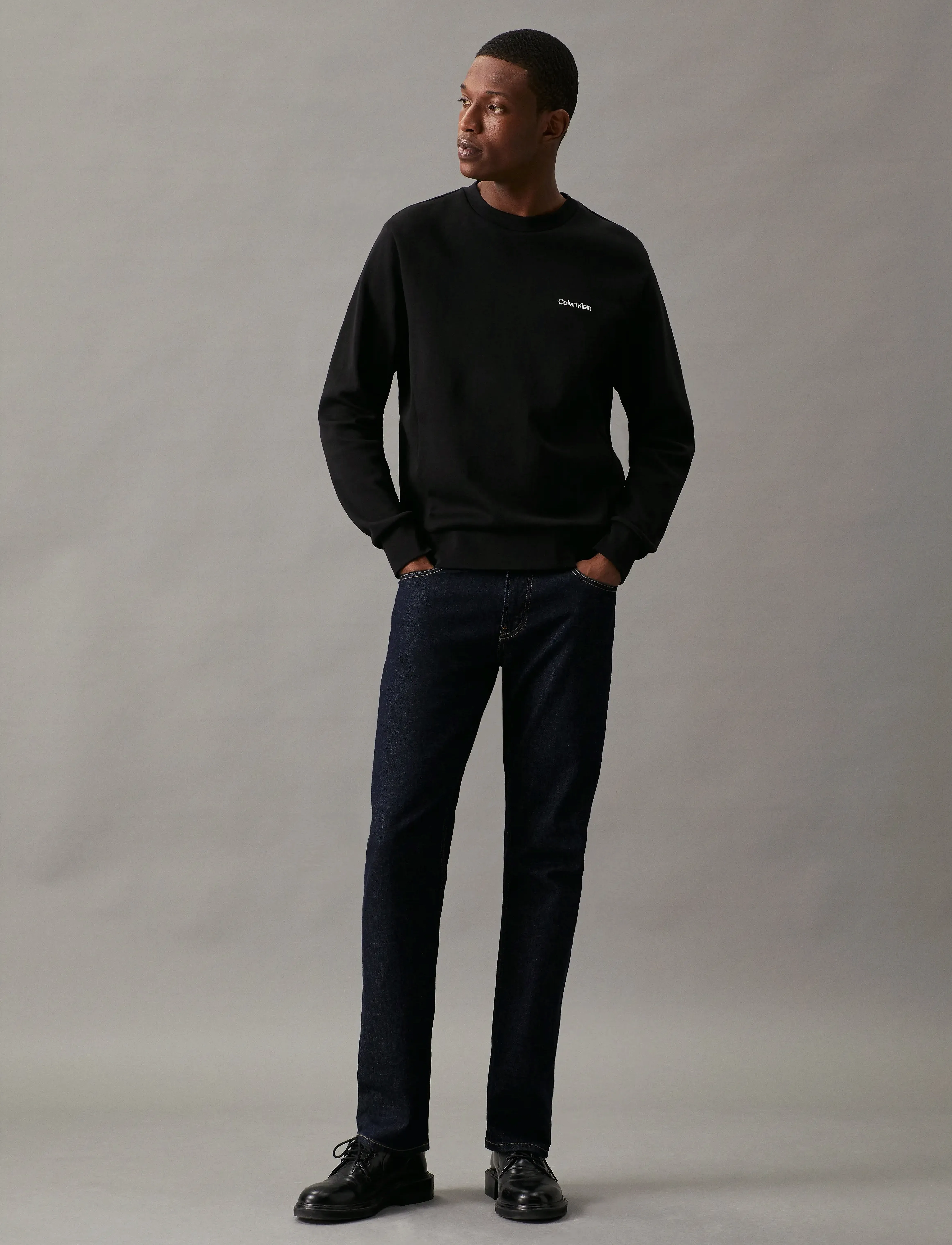 Calvin Klein MICRO LOGO REPREVE SWEATSHIRT - Herren - CK BLACK / black