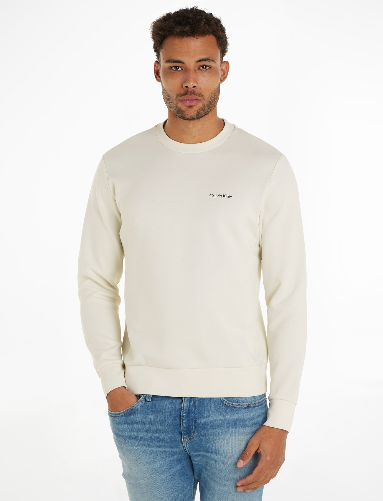 Calvin Klein - MICRO LOGO REPREVE SWEATSHIRT - sweatshirts - icicle - 1