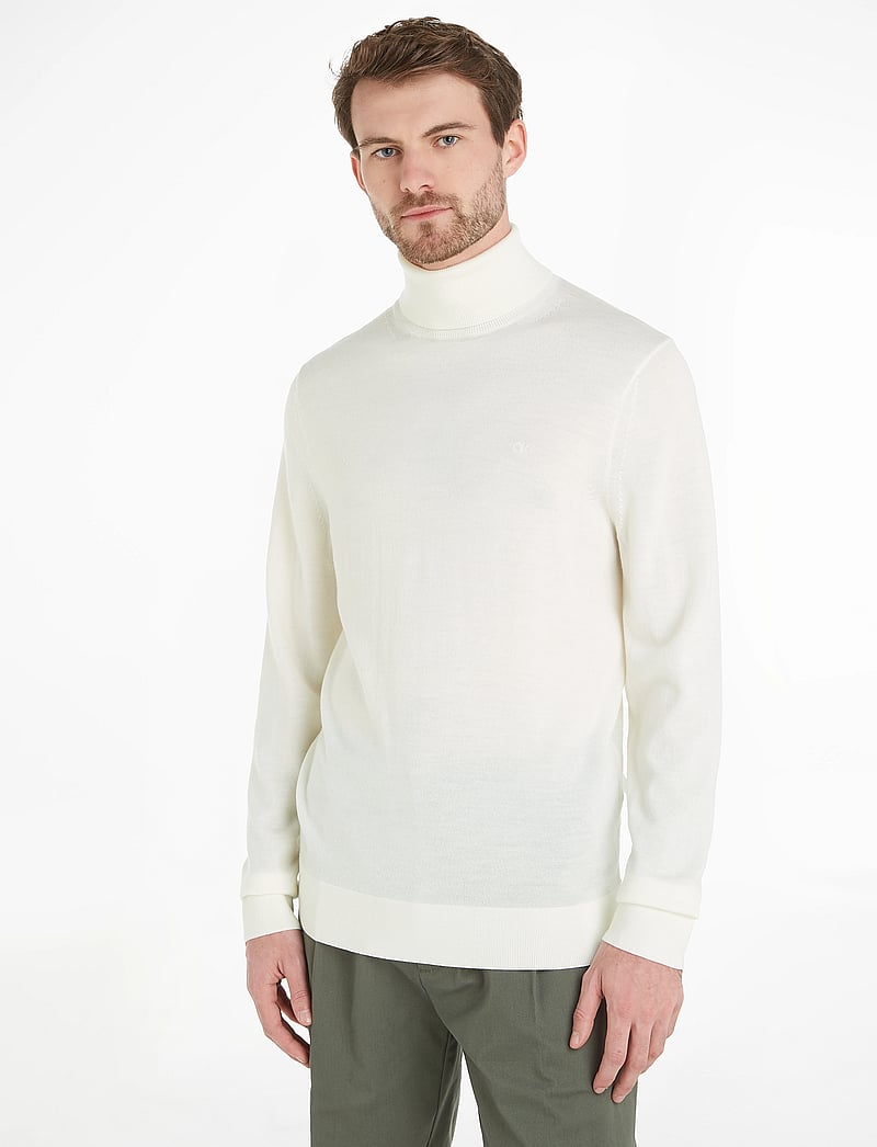 Calvin Klein - SUPERIOR WOOL TURTLE NECK - polokrage - egret - 0