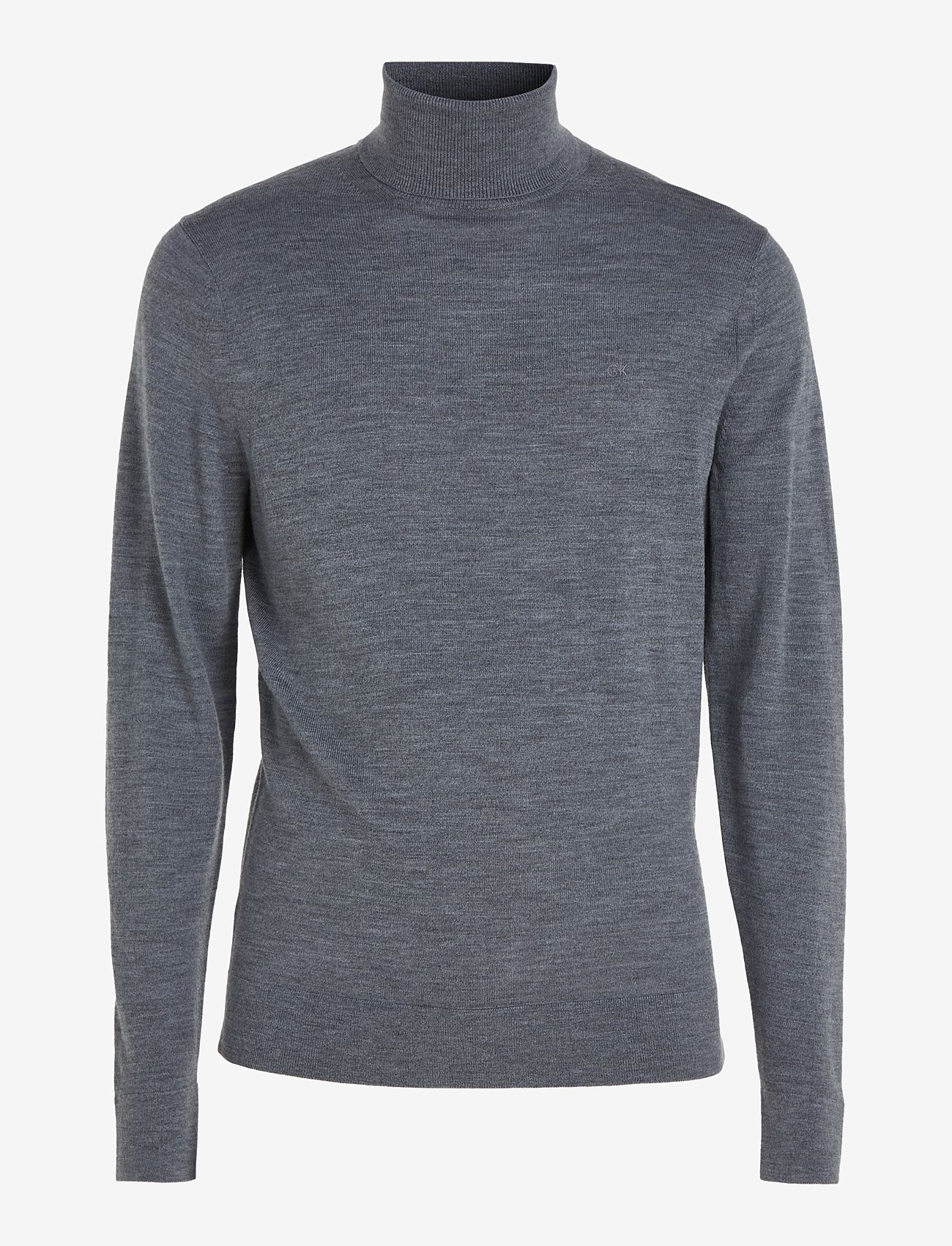 Calvin Klein - SUPERIOR WOOL TURTLE NECK - basic knitwear - mid grey heather - 0