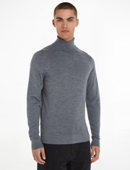 Calvin Klein - MERINO RWS TURTLE NECK - basic adījumi - mid grey heather - 1