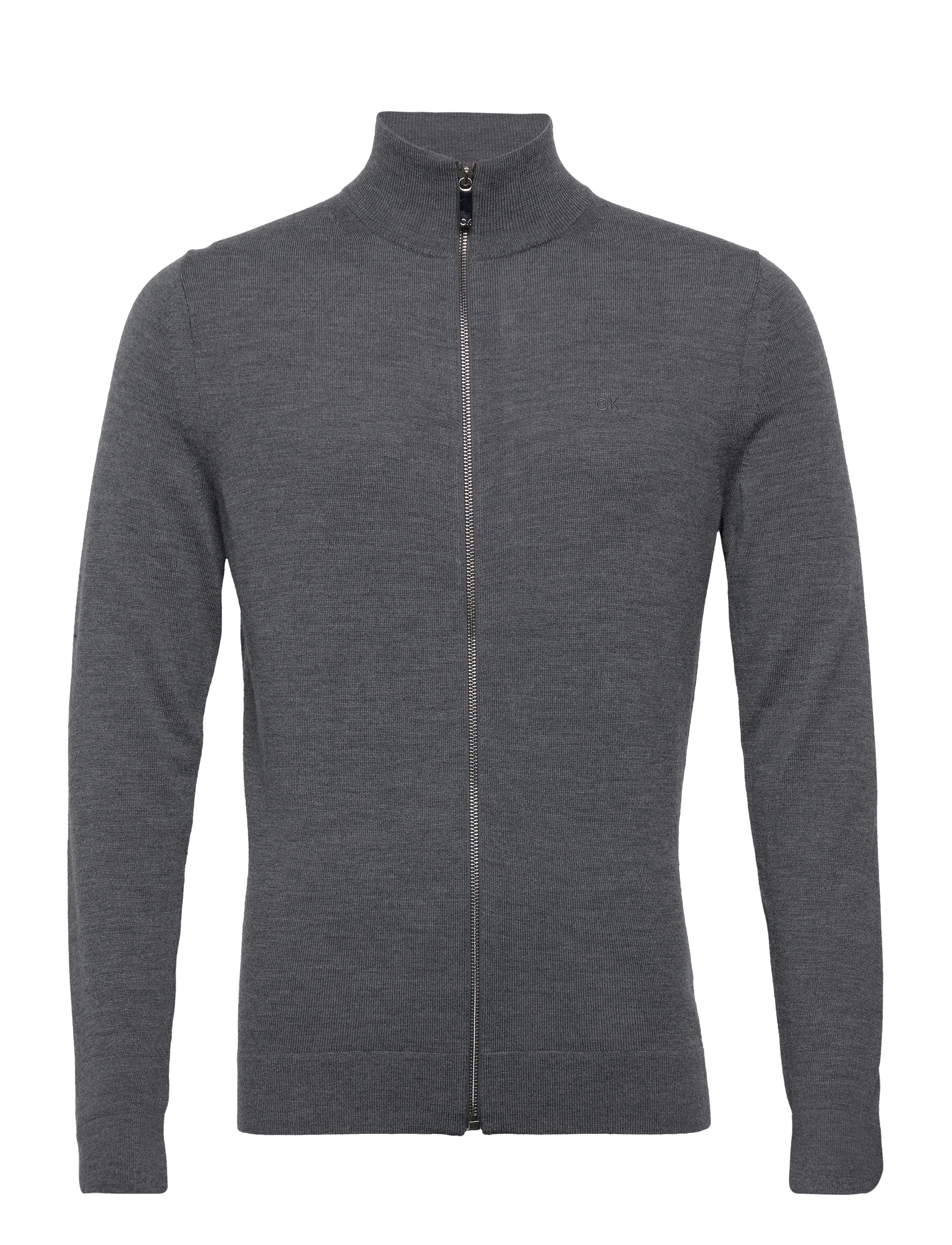 Calvin Klein - MERINO ZIP THROUGH JACKET - dark grey heather - 0