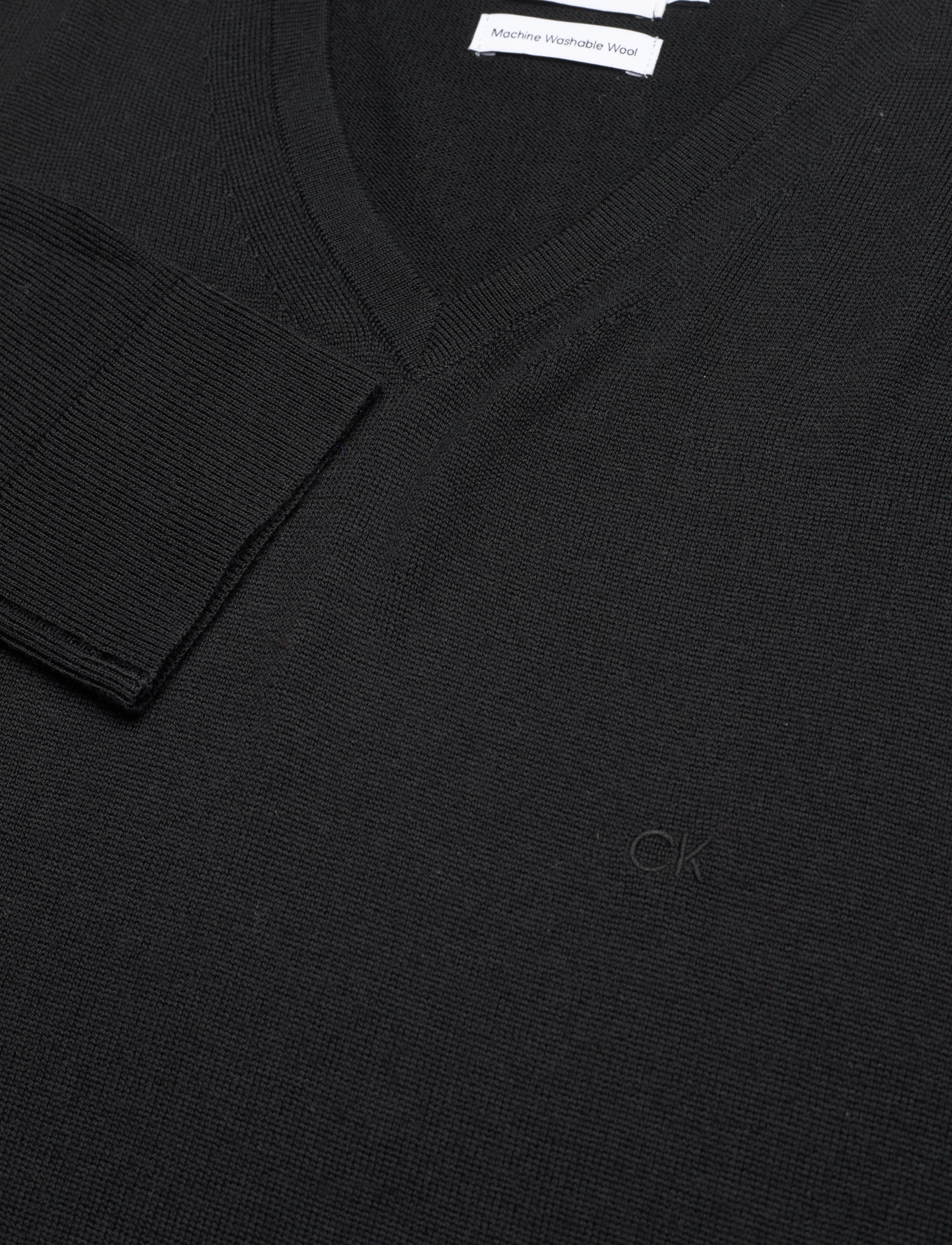 Calvin Klein - MERINO VNECK SWEATER - ck black - 2