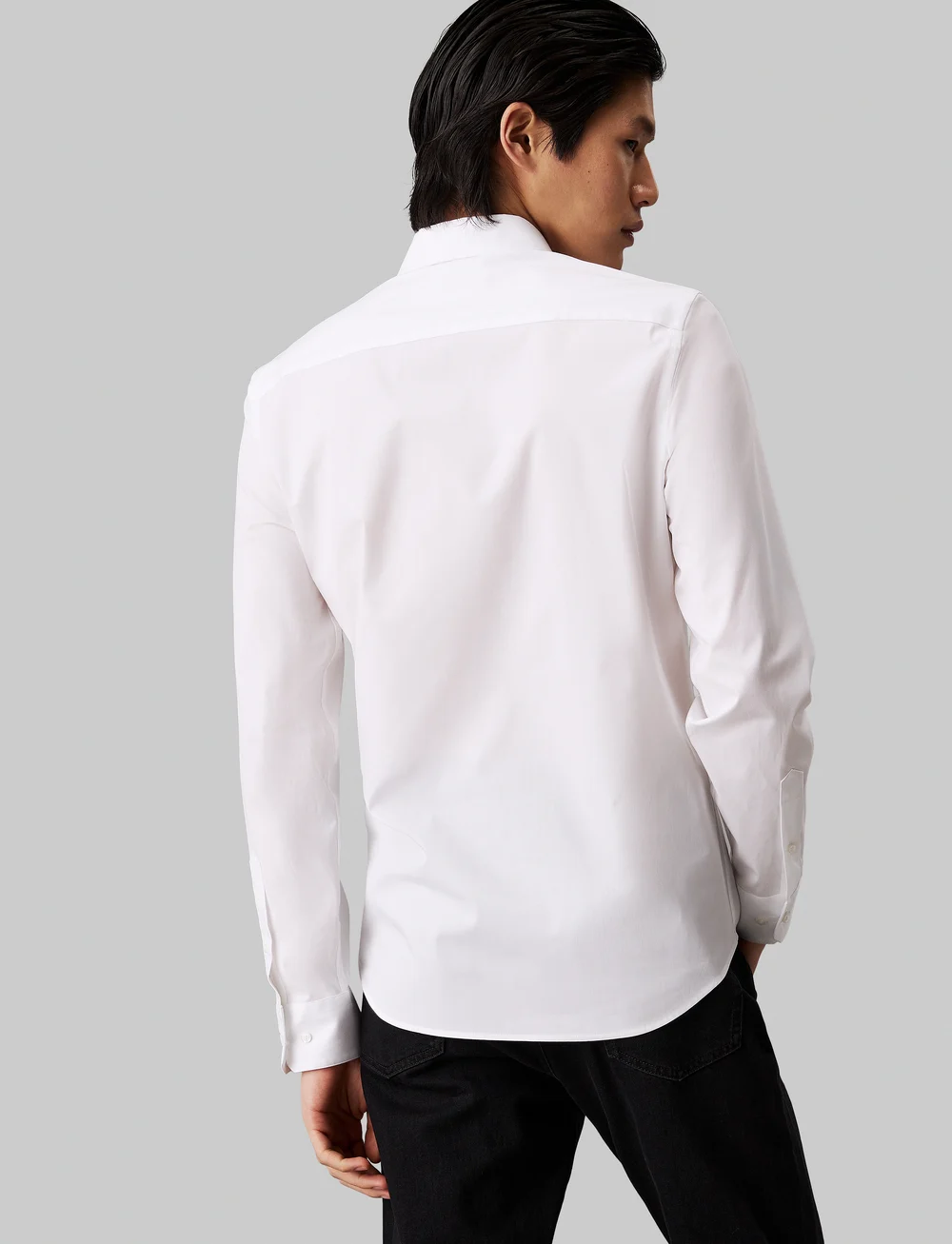 Calvin Klein - POPLIN STRETCH SLIM SHIRT - casual shirts - bright white - 0