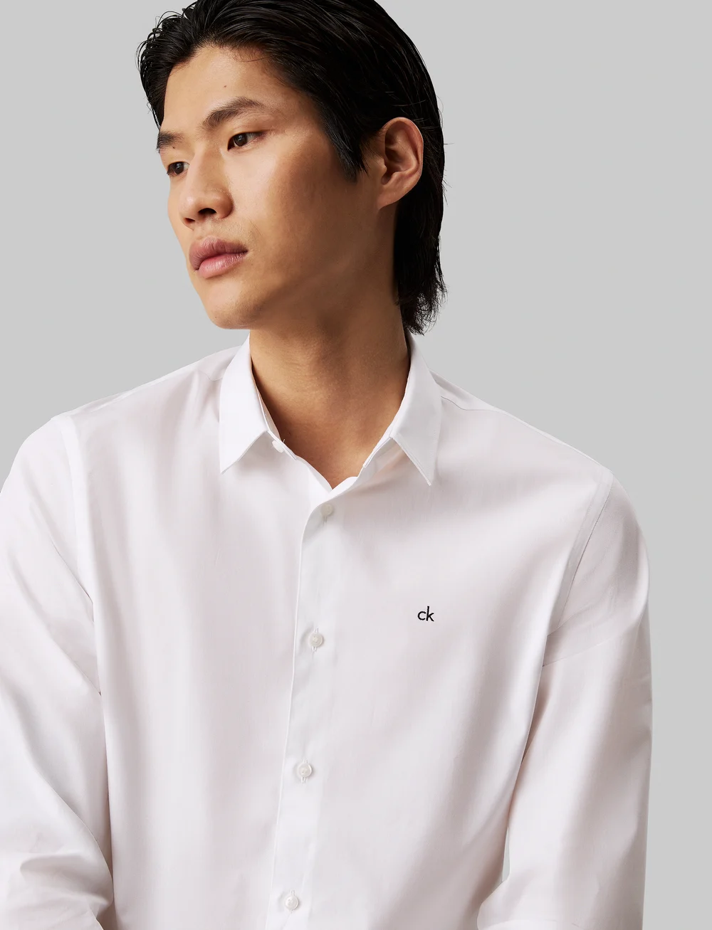 Calvin Klein - POPLIN STRETCH SLIM SHIRT - casual shirts - bright white - 3
