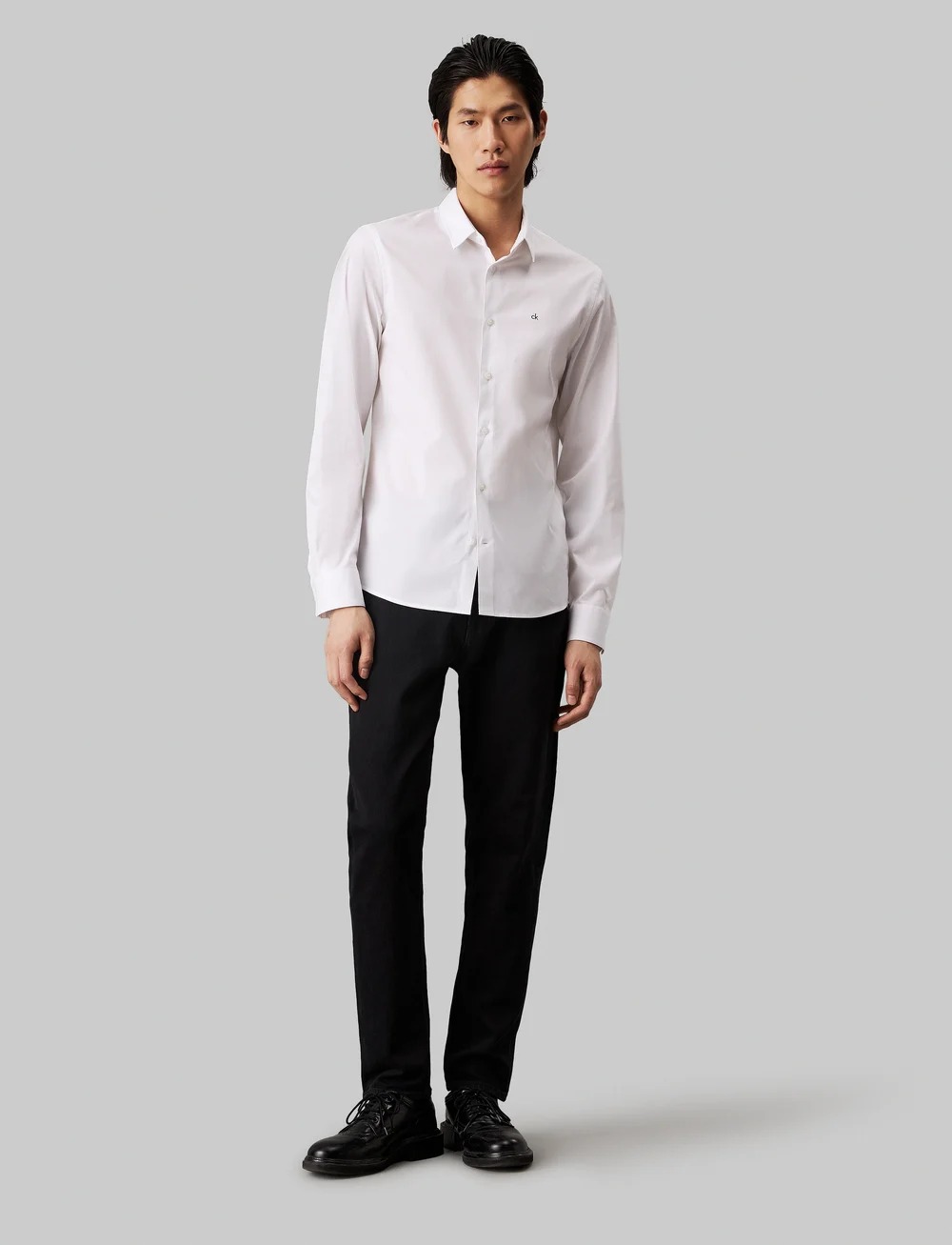 Calvin Klein - POPLIN STRETCH SLIM SHIRT - casual shirts - bright white - 4
