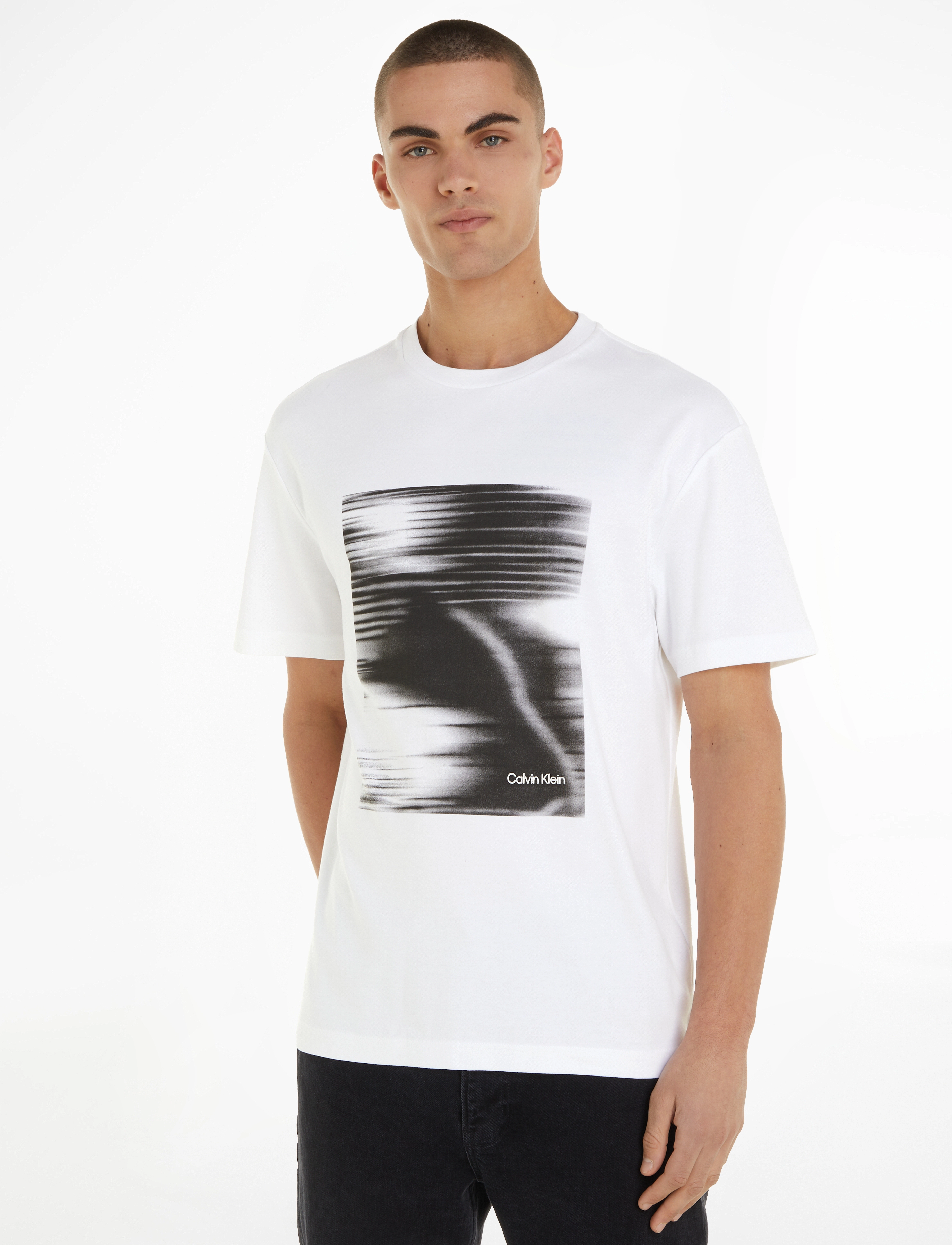 Calvin Klein - MOTION GRAPHIC COMFORT T-SHIRT - bright white - 2