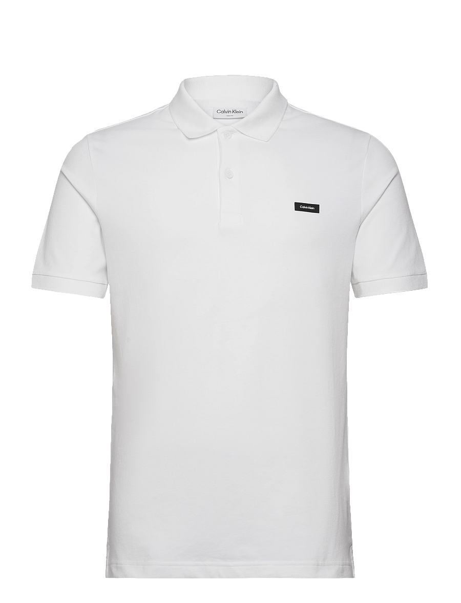 Calvin Klein - STRETCH PIQUE SLIM POLO - kurzärmelig - bright white - 1