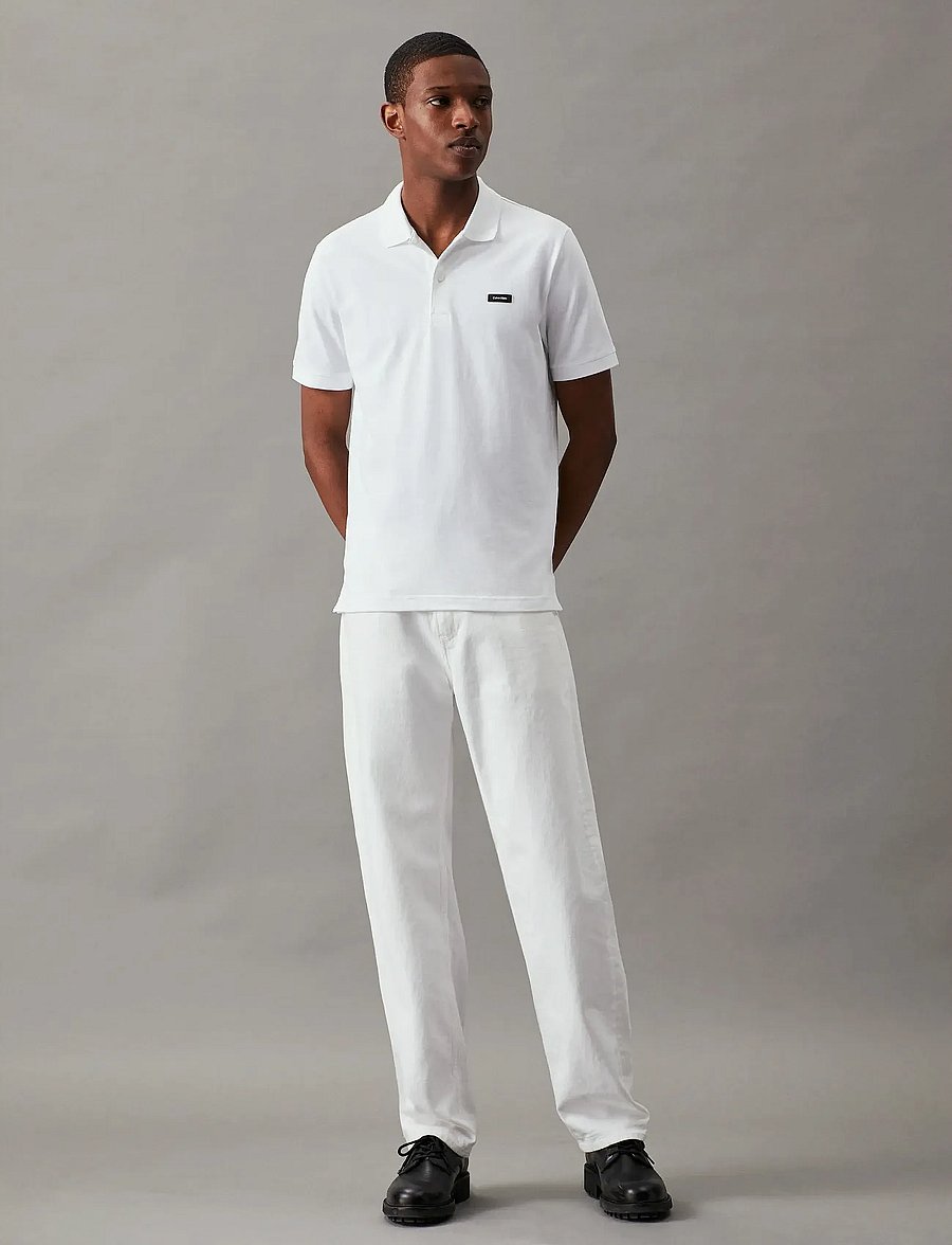 Calvin Klein - STRETCH PIQUE SLIM POLO - kurzärmelig - bright white - 3