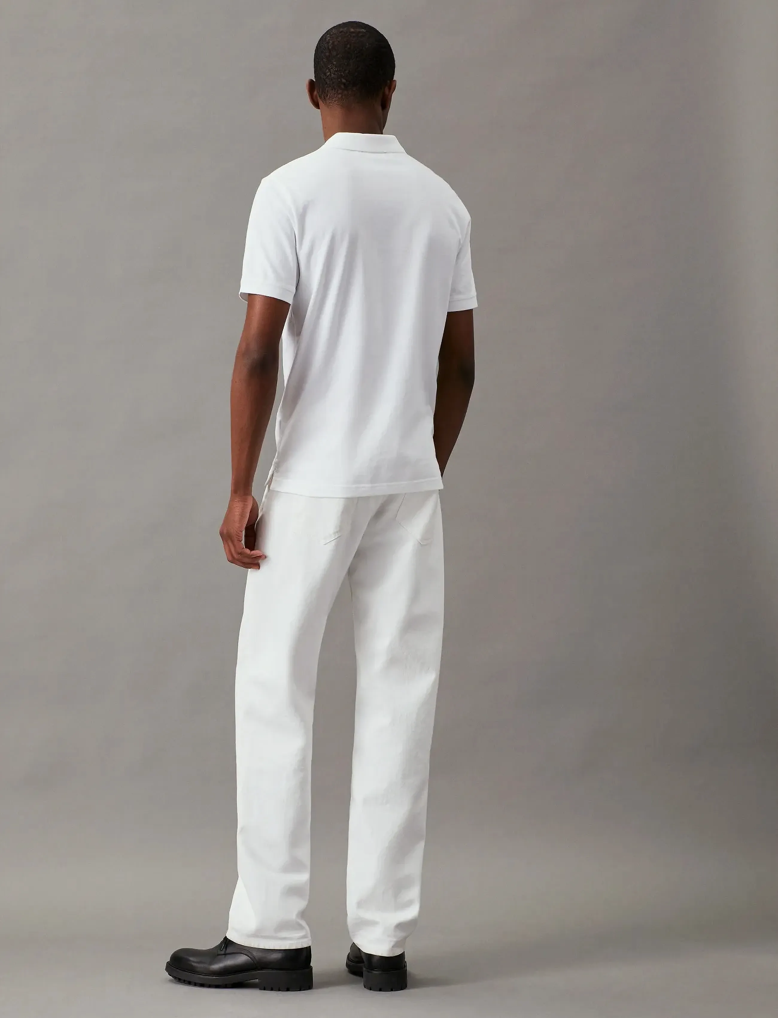 Calvin Klein - STRETCH PIQUE SLIM POLO - short-sleeved polos - bright white - 4
