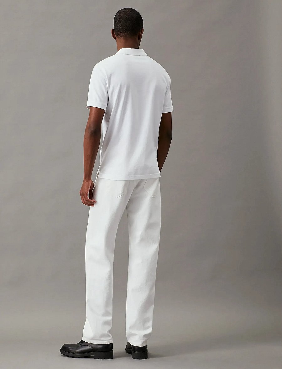 Calvin Klein - STRETCH PIQUE SLIM POLO - kurzärmelig - bright white - 4
