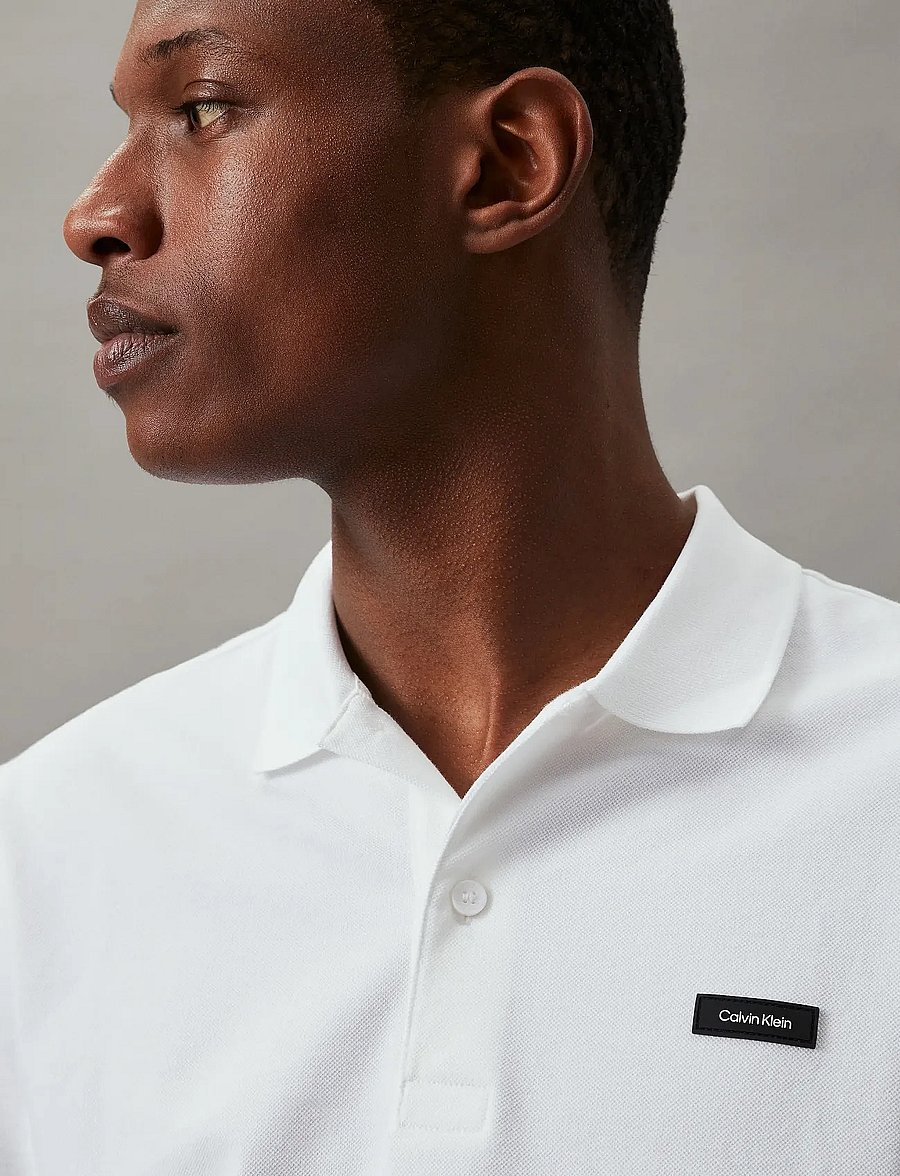 Calvin Klein - STRETCH PIQUE SLIM POLO - kurzärmelig - bright white - 5