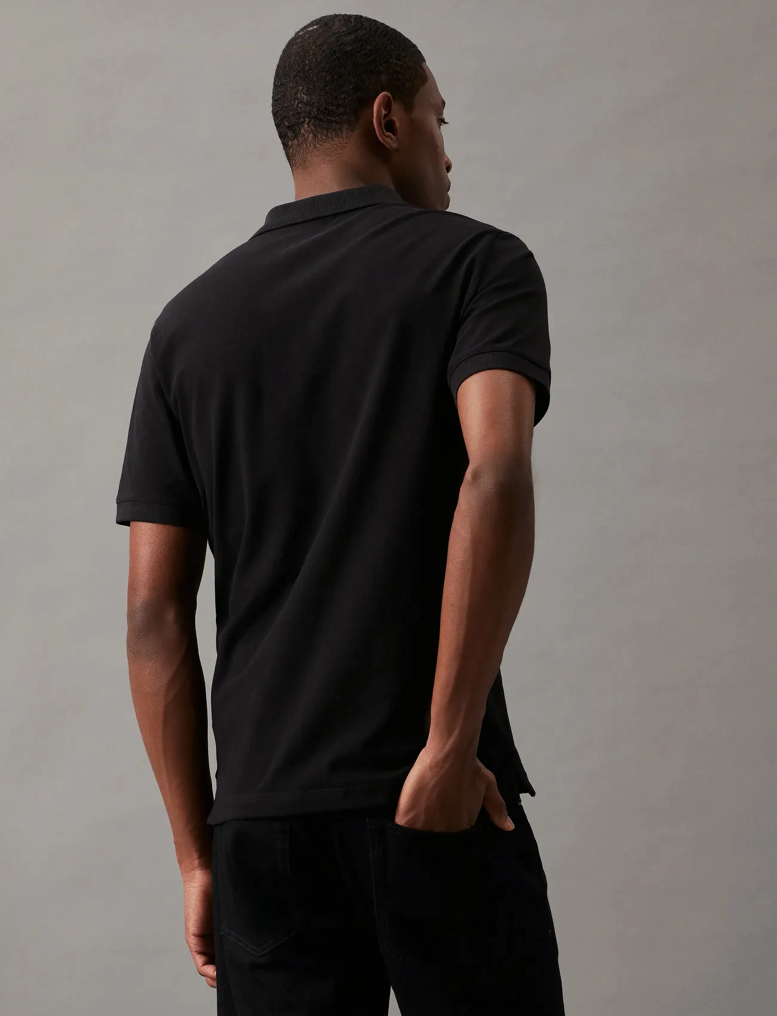 Calvin Klein - STRETCH PIQUE SLIM POLO - kurzärmelig - ck black - 3