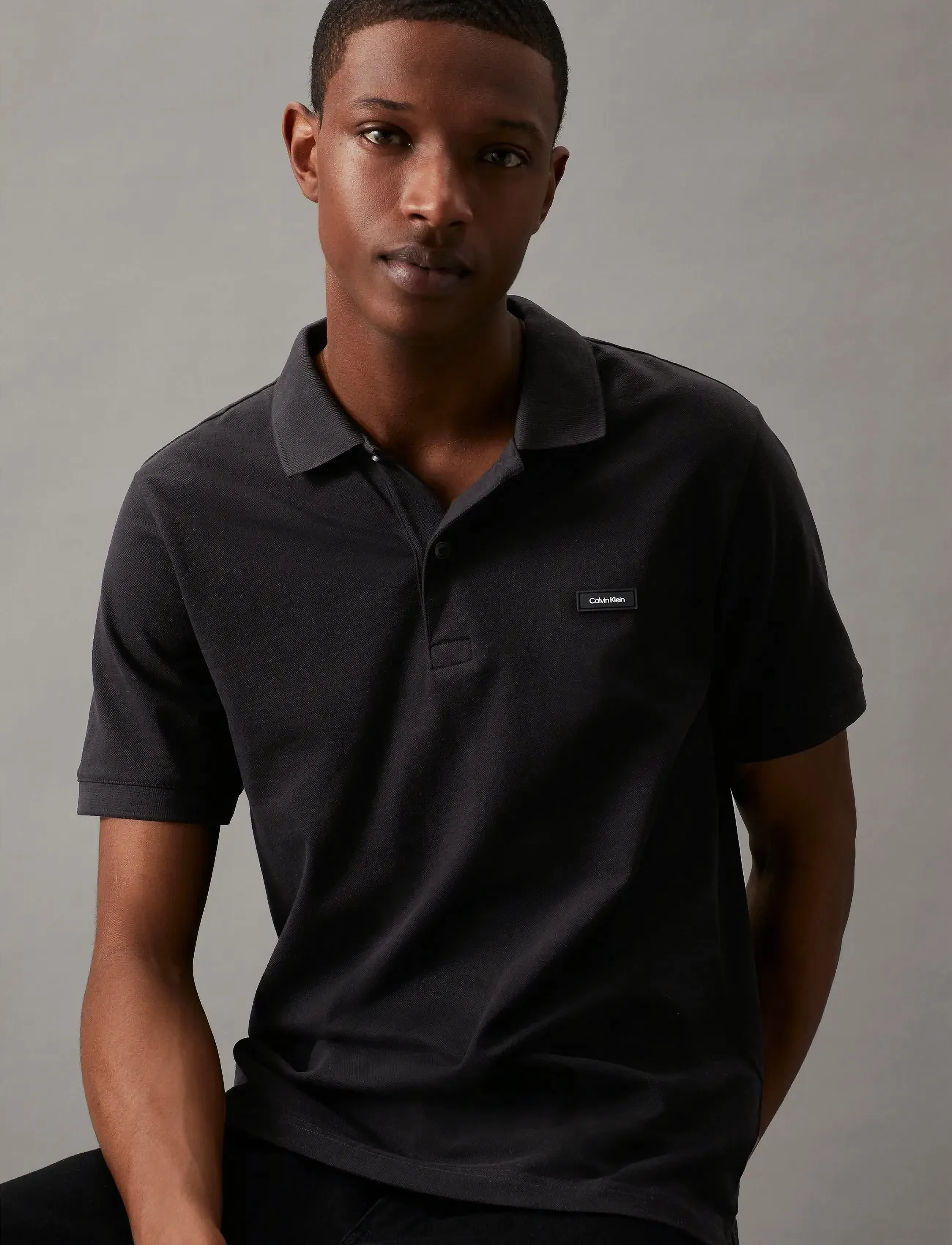 Calvin Klein - STRETCH PIQUE SLIM POLO - kurzärmelig - ck black - 5