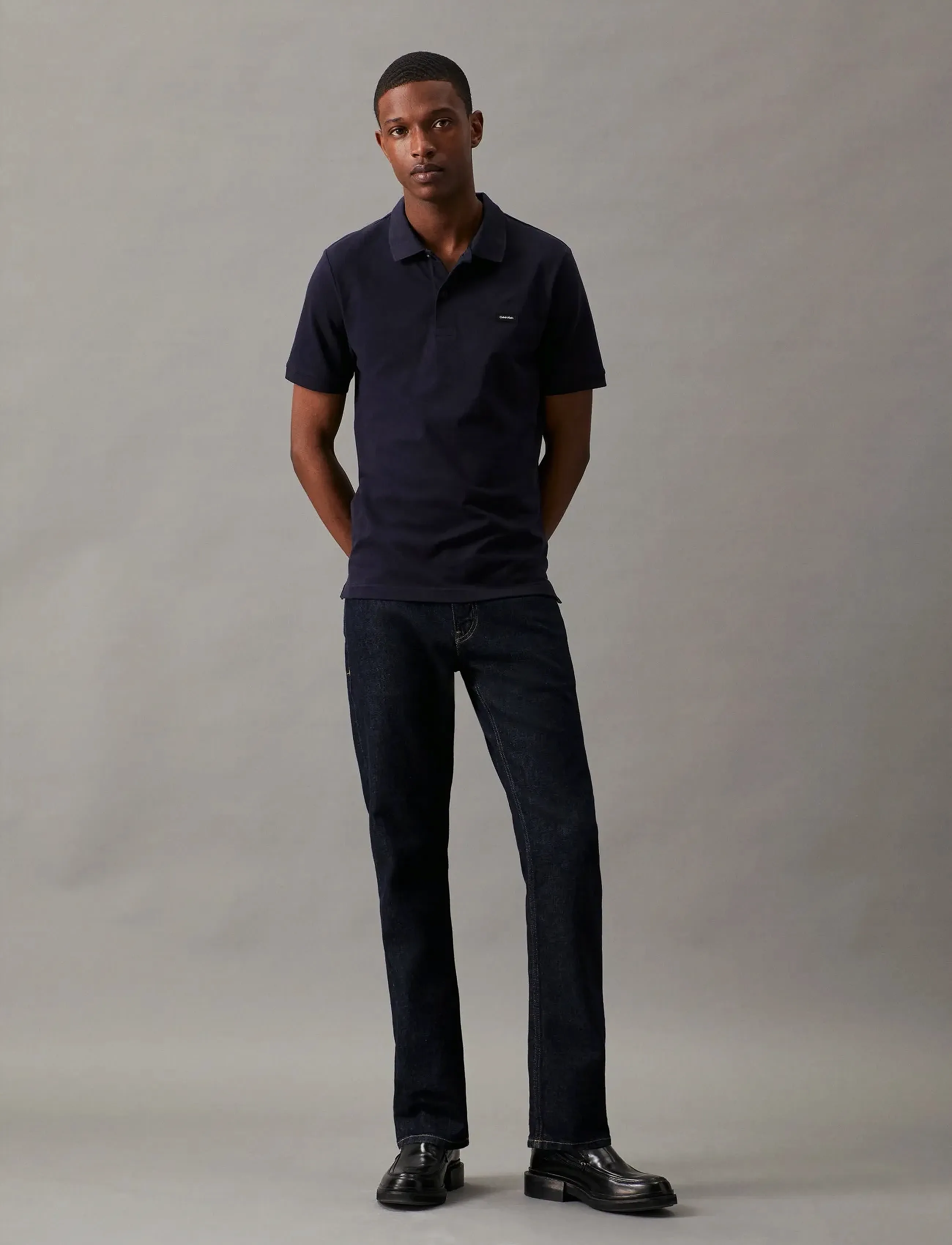 Calvin Klein STRETCH PIQUE SLIM POLO - Deals - NIGHT SKY / navy