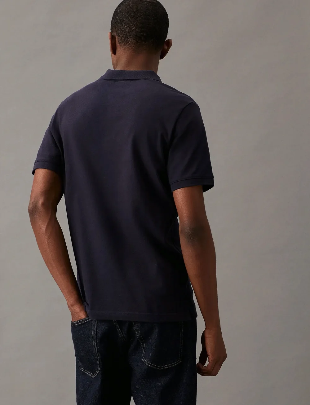 Calvin Klein - STRETCH PIQUE SLIM BUTTON POLO - short-sleeved polos - night sky - 3
