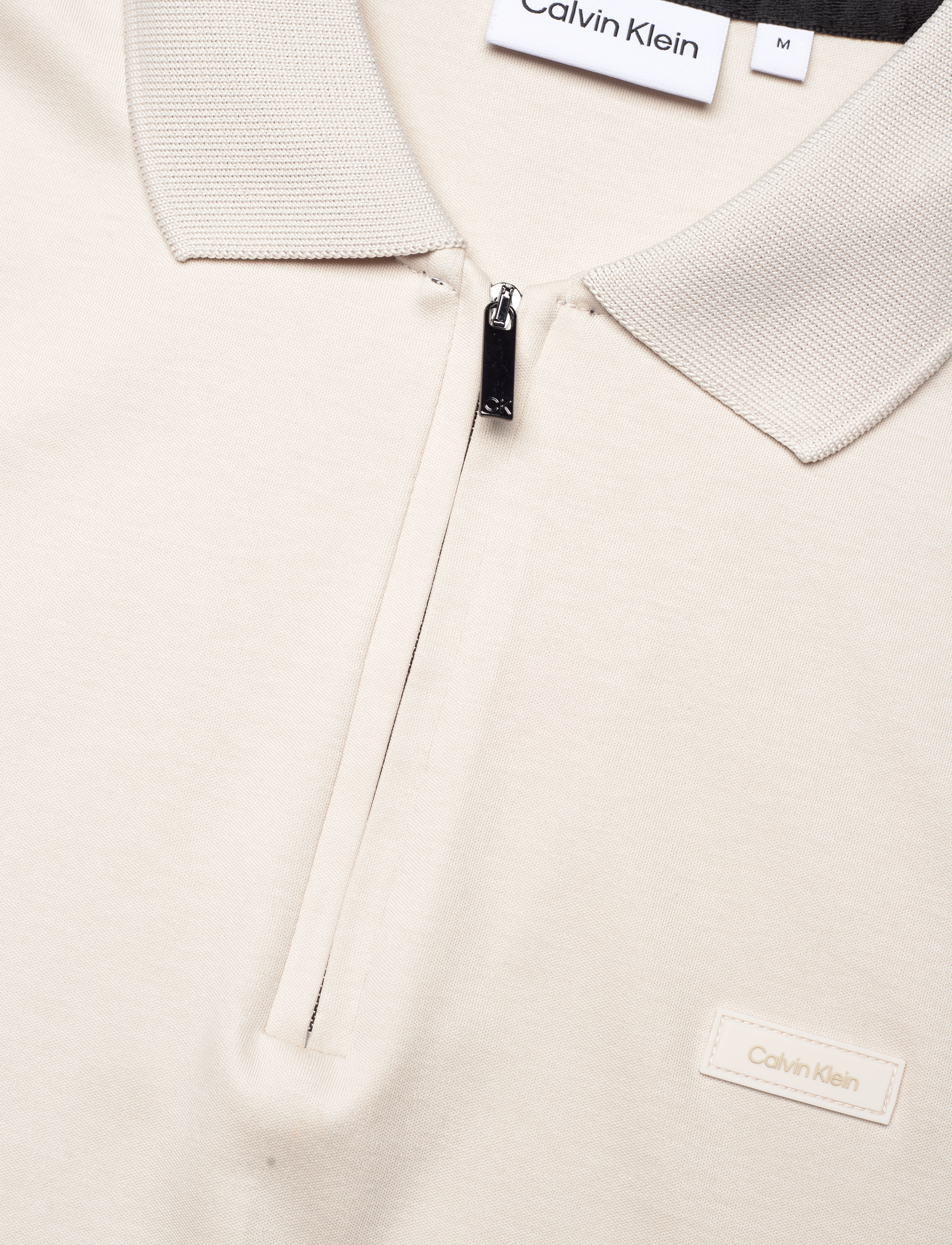 Calvin Klein - SMOOTH COTTON WELT ZIP POLO - stony beige - 2