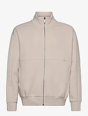 Calvin Klein - COMFORT DEBOSSED LOGO JACKET - sweatshirts - stony beige - 0