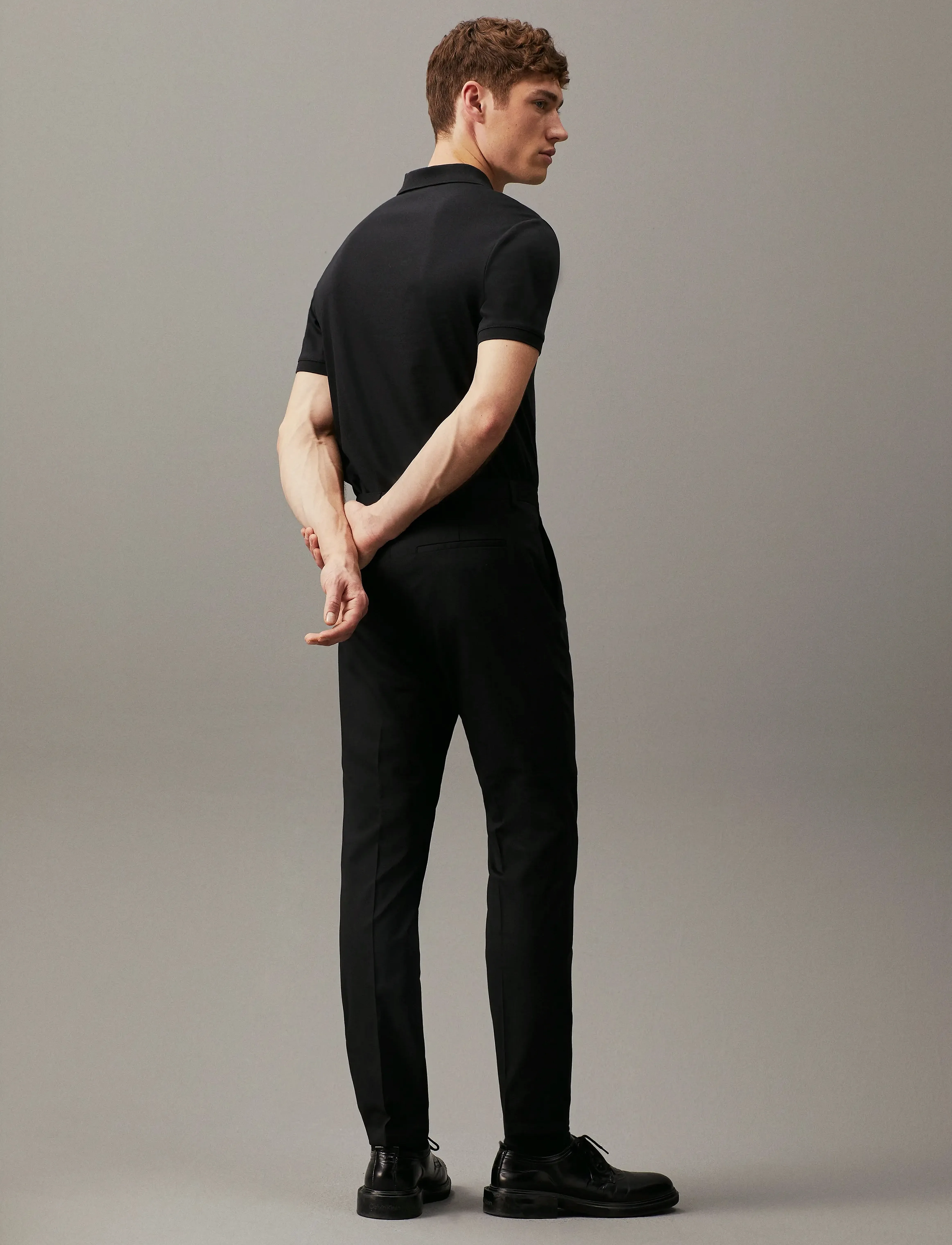 Calvin Klein - SMOOTH COTTON  SLIM POLO - short-sleeved polos - ck black - 3