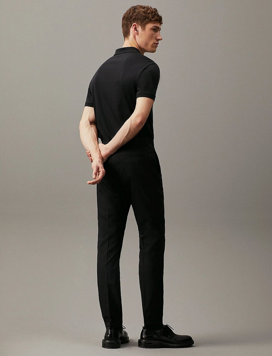 Calvin Klein - SMOOTH COTTON SLIM POLO - short-sleeved polos - ck black - 3