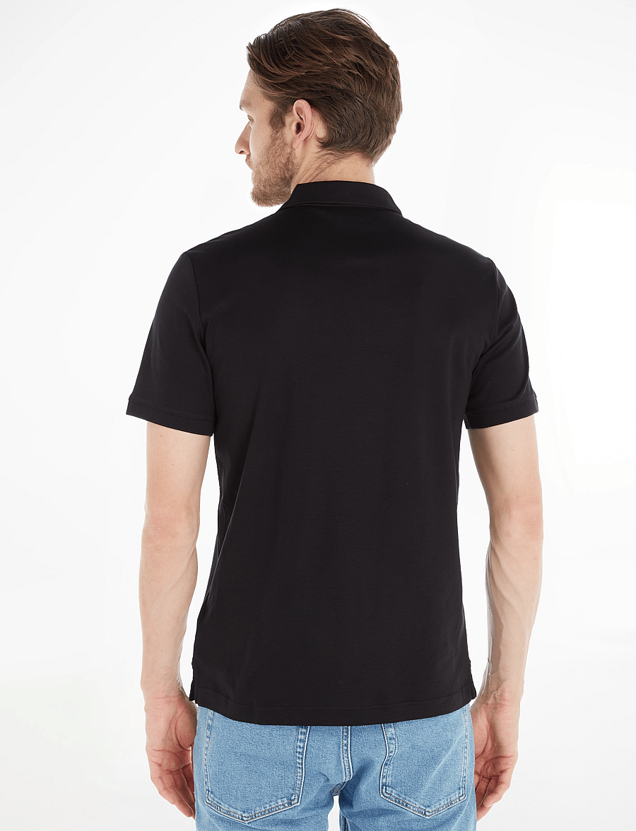 Calvin Klein - SMOOTH COTTON SLIM POLO - short-sleeved polos - ck black - 4