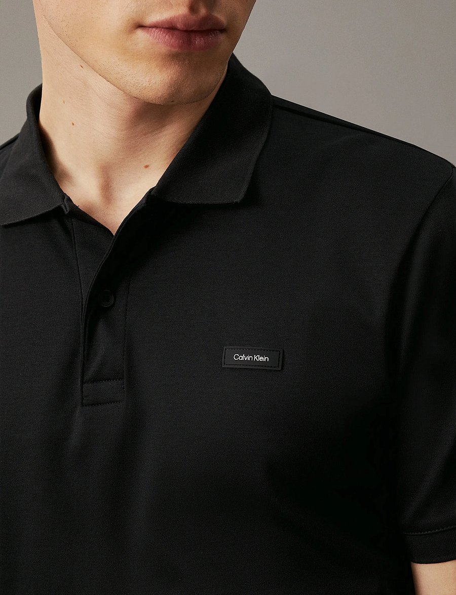 Calvin Klein - SMOOTH COTTON SLIM POLO - short-sleeved polos - ck black - 5