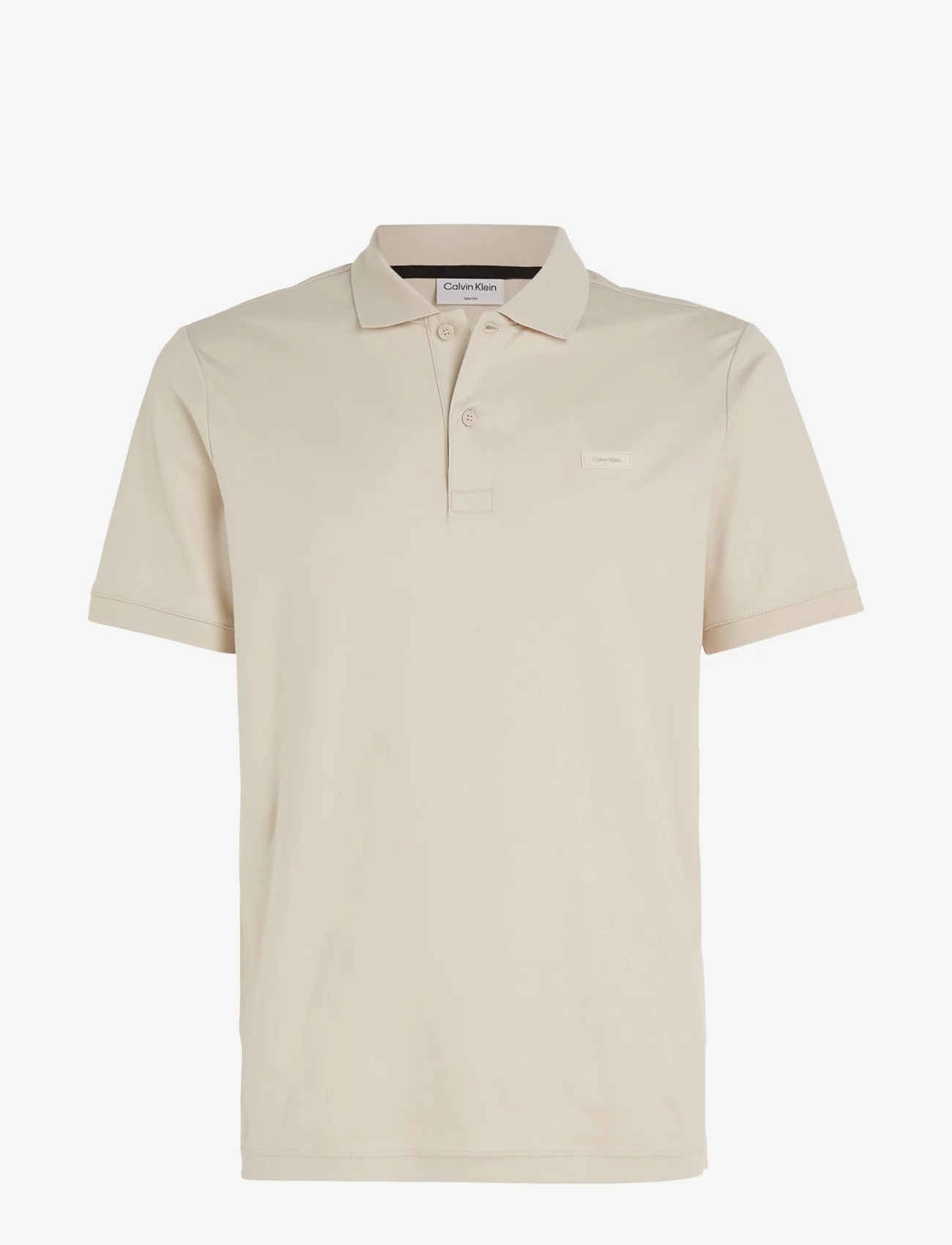 Calvin Klein - SMOOTH COTTON  SLIM POLO - kortermede - stony beige - 0