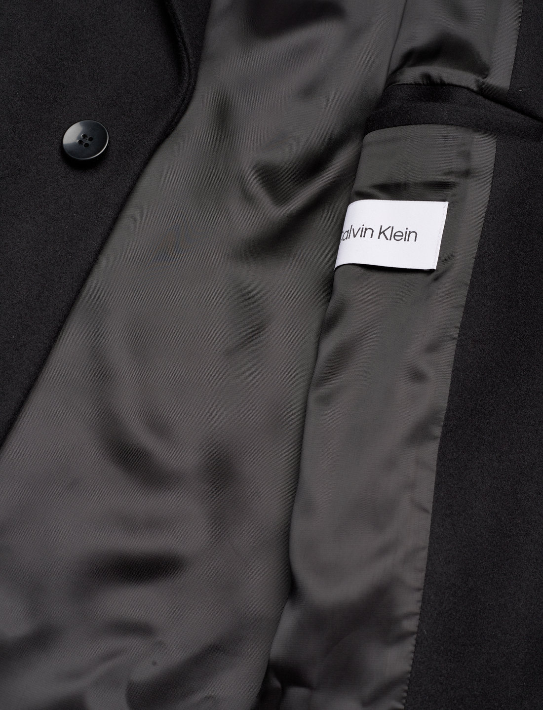 Calvin klein black wool coat online