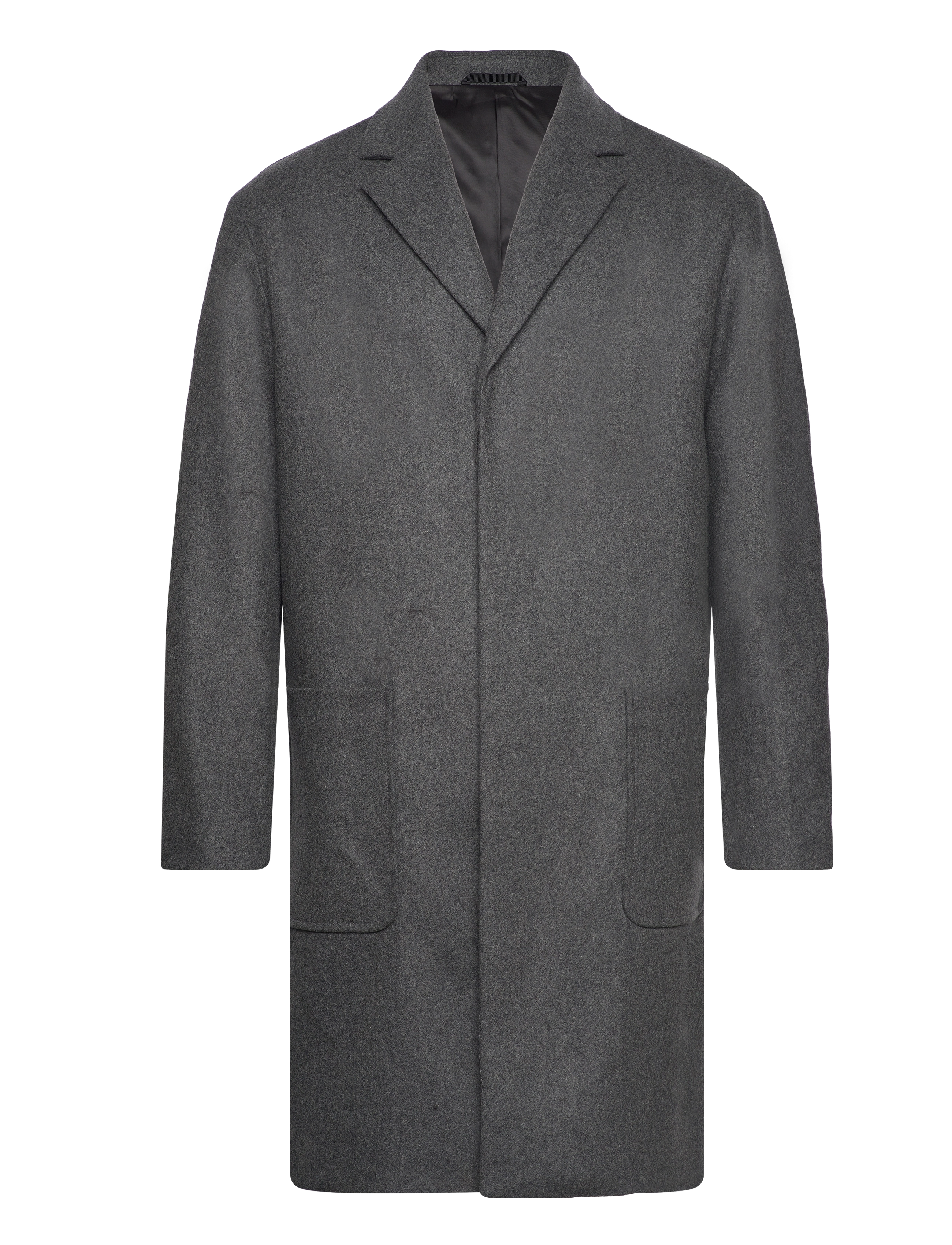MODERN WOOL BLEND COAT - DARK GREY HEATHER