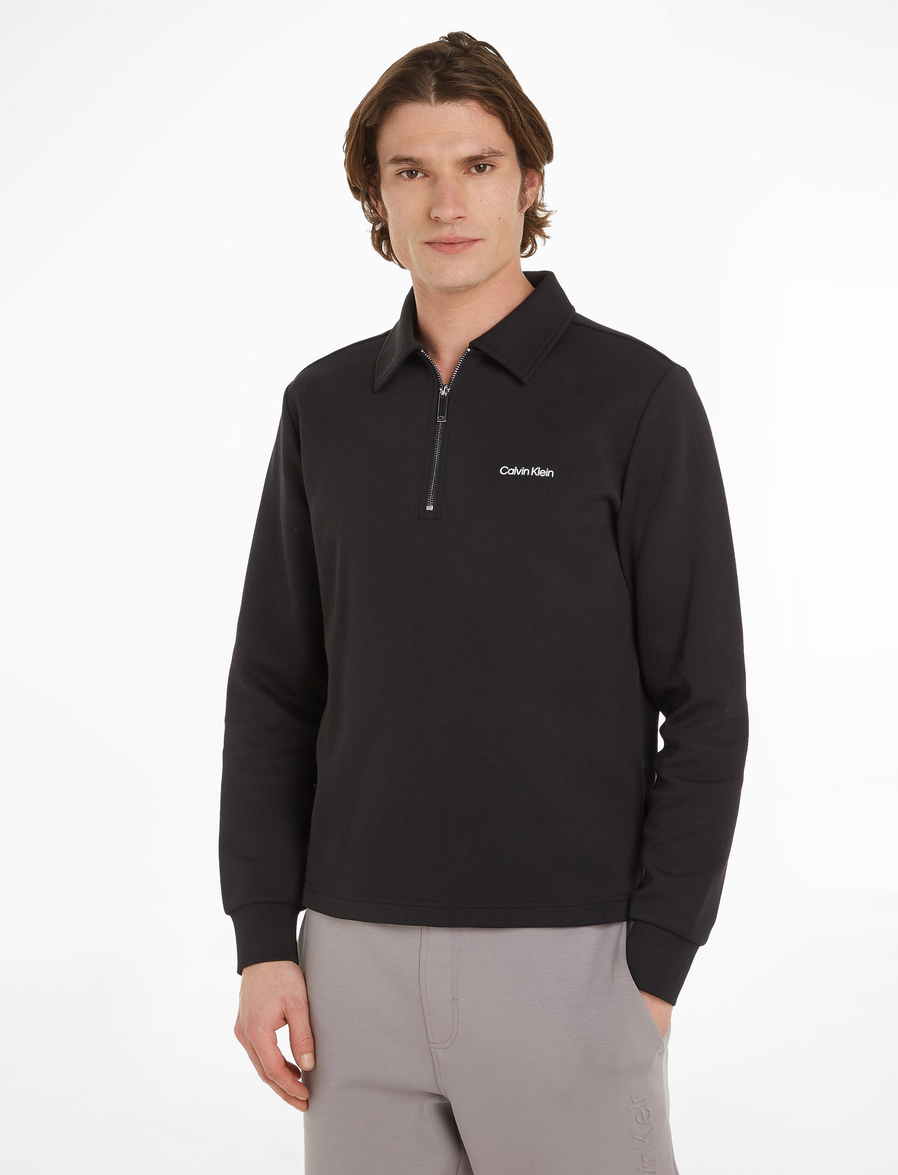 Calvin Klein - MICRO LOGO REPREVE HALF ZIP - langärmelig - ck black - 1