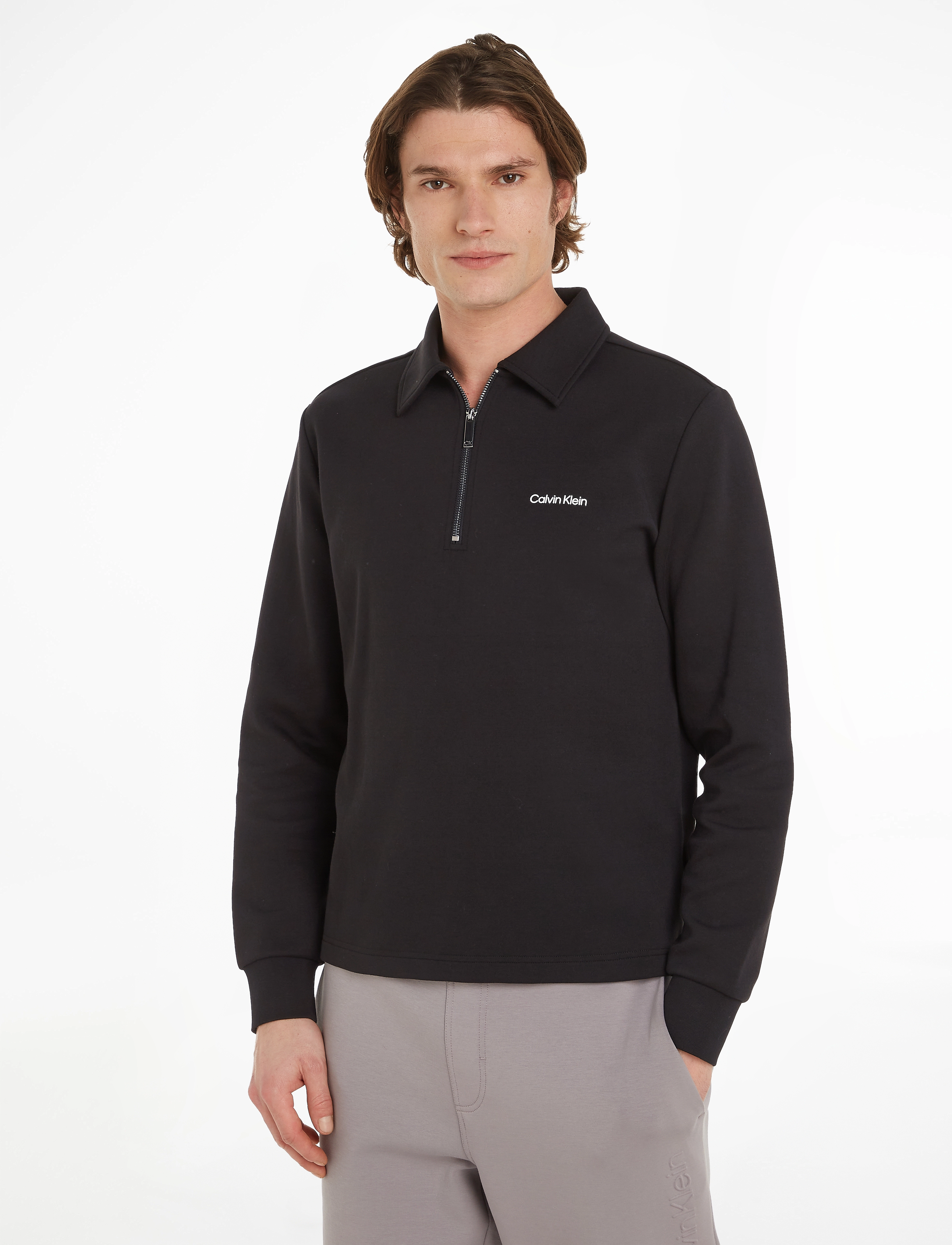 Calvin Klein - MICRO LOGO REPREVE HALF ZIP - ck black - 1