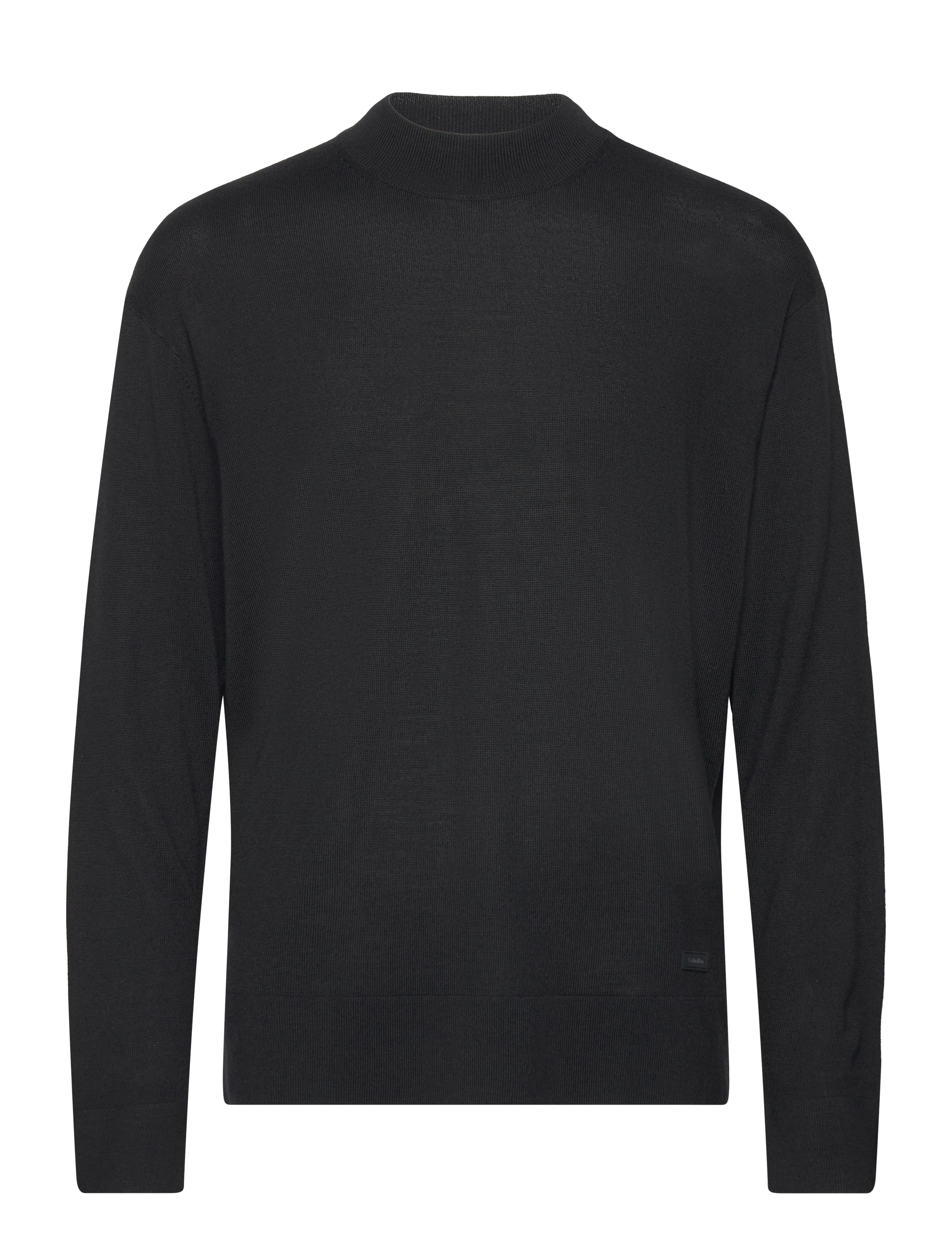 MERINO MINI MOCK NECK SWEATER - CK BLACK