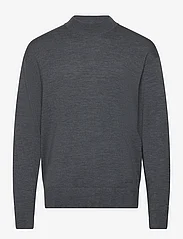 Calvin Klein - MERINO MINI MOCK NECK SWEATER - megztinis su apvalios formos apykakle - dark grey heather - 0