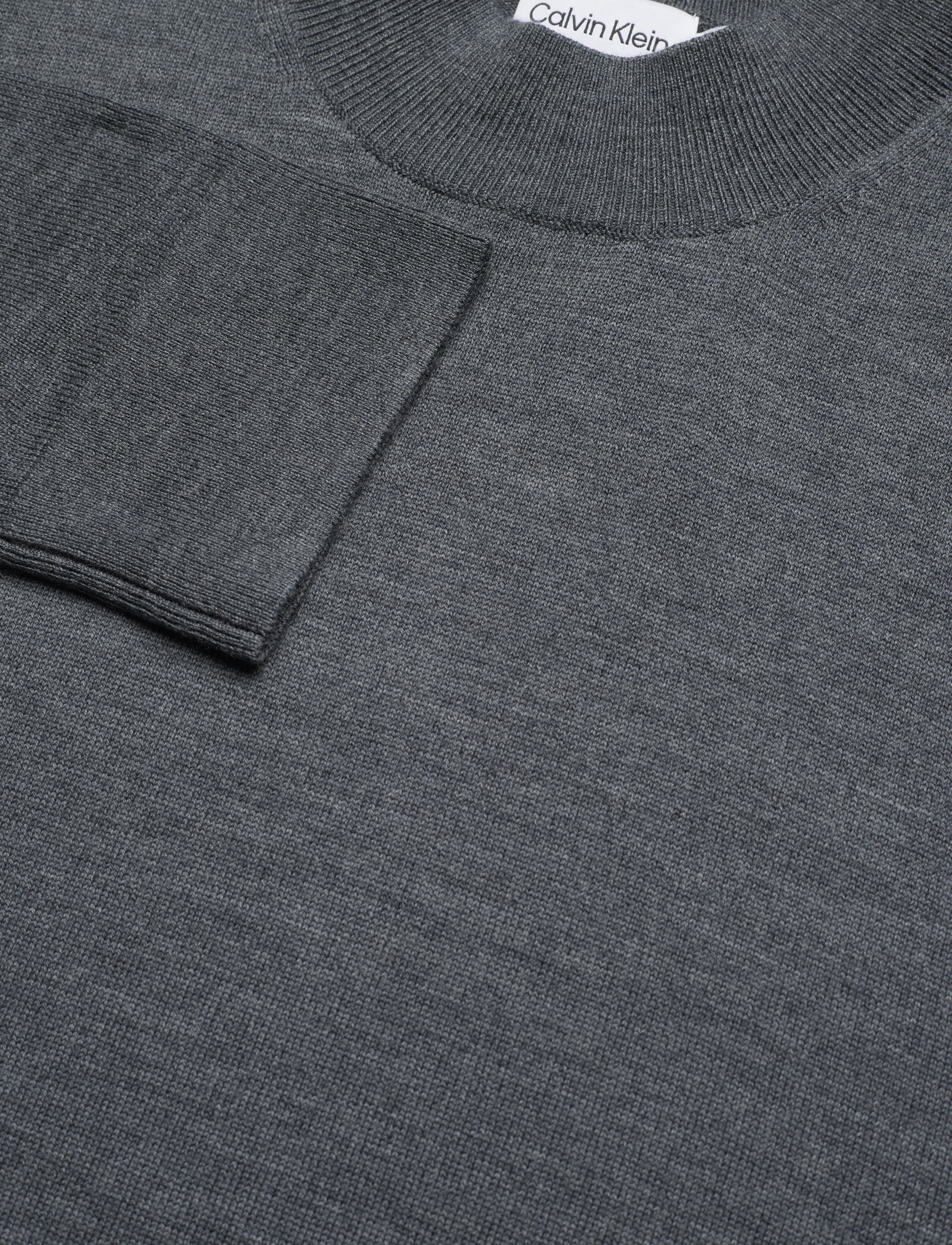 Calvin Klein - MERINO MINI MOCK NECK SWEATER - dark grey heather - 2