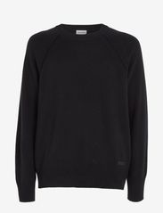 Calvin Klein - RECYCLED WOOL COMFORT SWEATER - megztinis su apvalios formos apykakle - ck black - 0