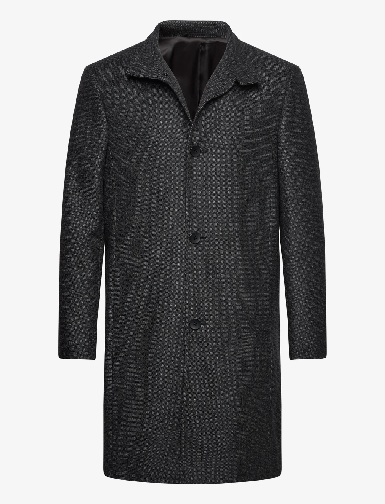 Calvin Klein - WOOL BLEND FUNNEL NECK COAT - winter jackets - mid grey heather - 0
