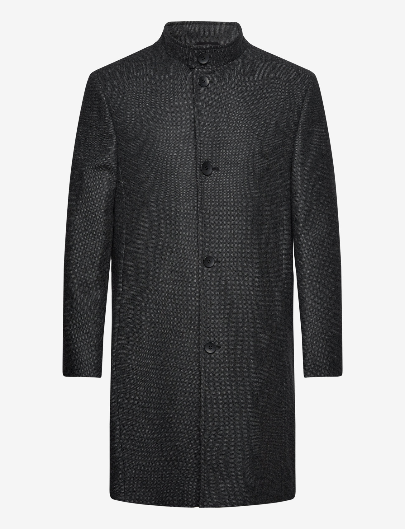 Calvin Klein - WOOL BLEND FUNNEL NECK COAT - mid grey heather - 1