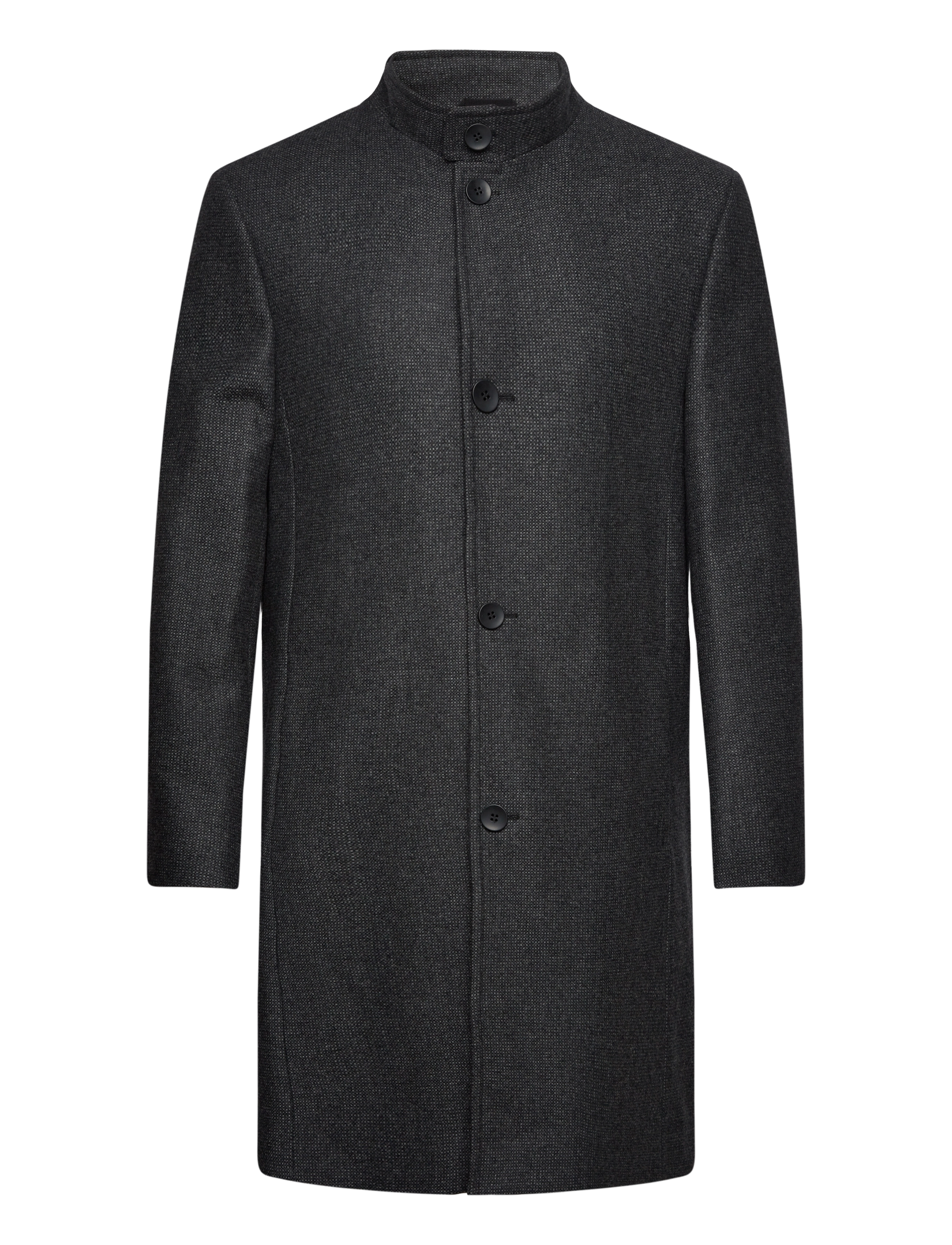 Calvin Klein - WOOL BLEND FUNNEL NECK COAT - mid grey heather - 1