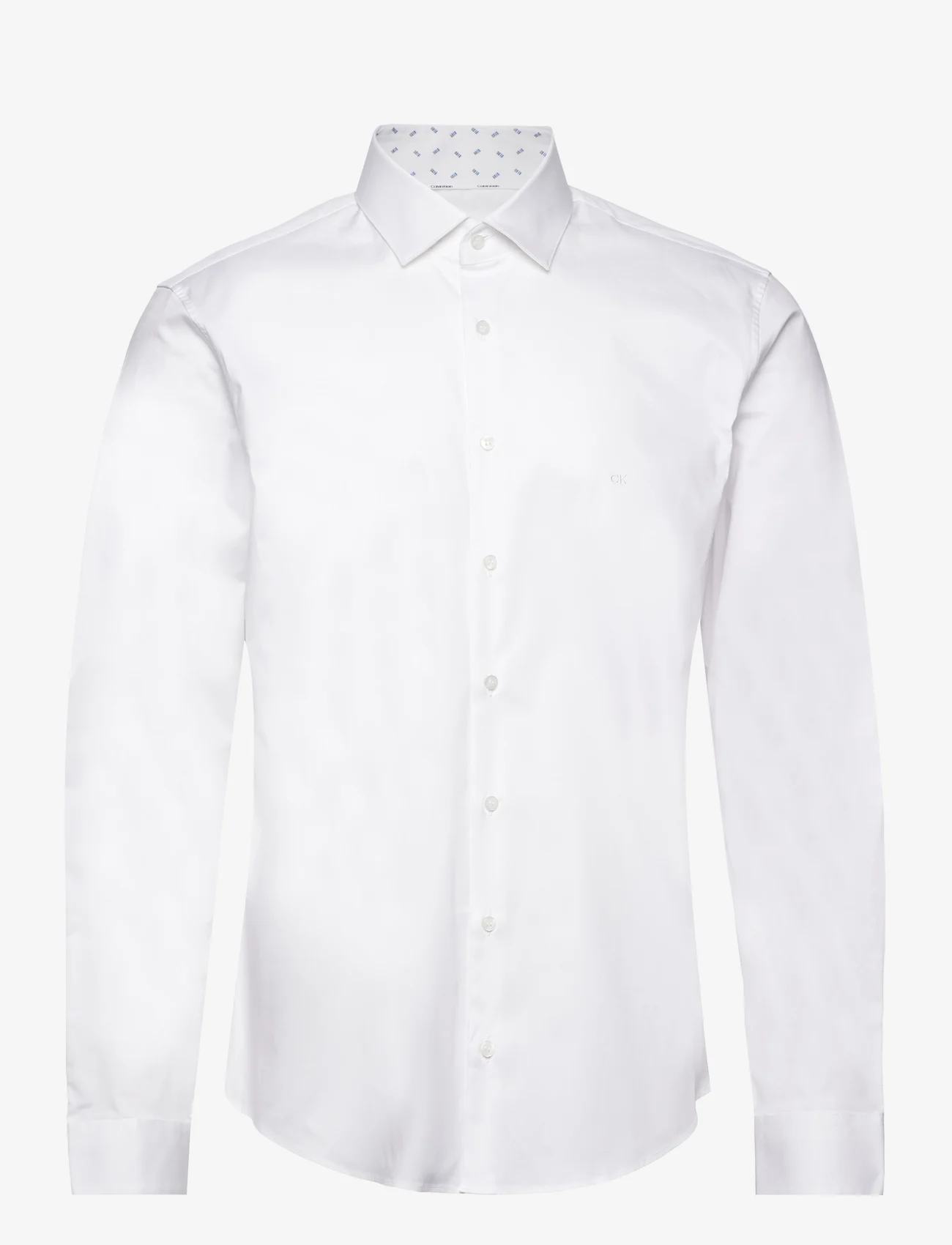 Calvin Klein - TWILL CONTRAST PRINT SHIRT - podstawowe koszulki - bright white - 0
