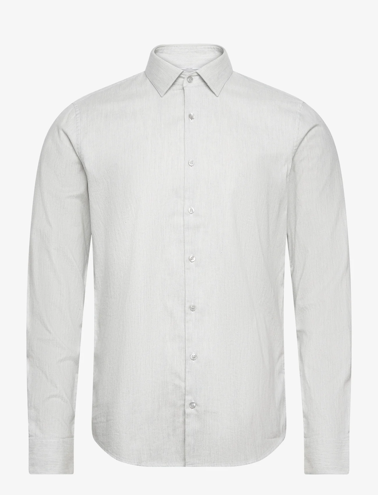 Calvin Klein - HEATHER STRUCTURE SLIM SHIRT - podstawowe koszulki - light grey heather - 0