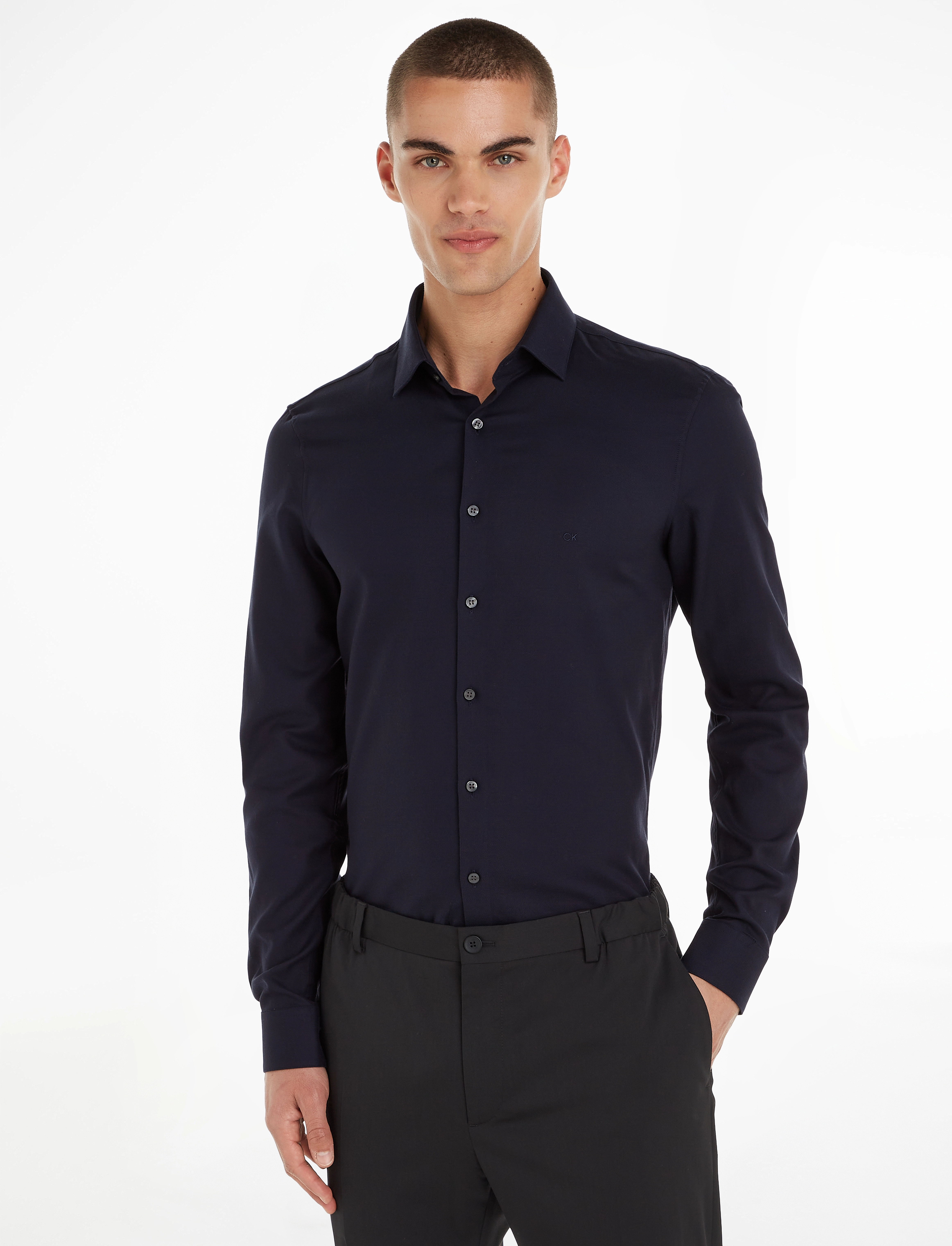 Calvin Klein - STRETCH COLLAR SLIM SHIRT - night sky - 1