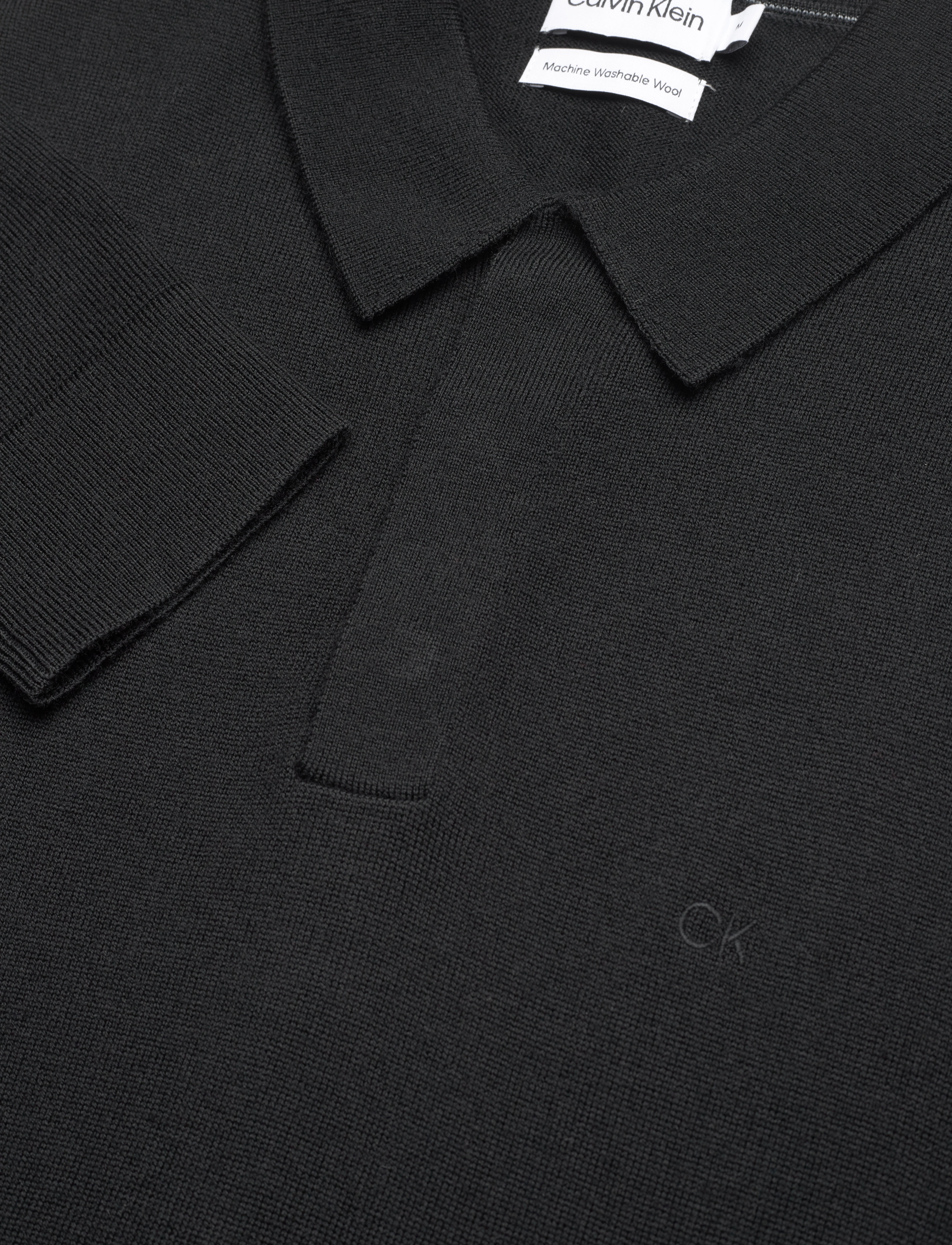 Calvin Klein - MERINO POLO SWEATER - ck black - 2