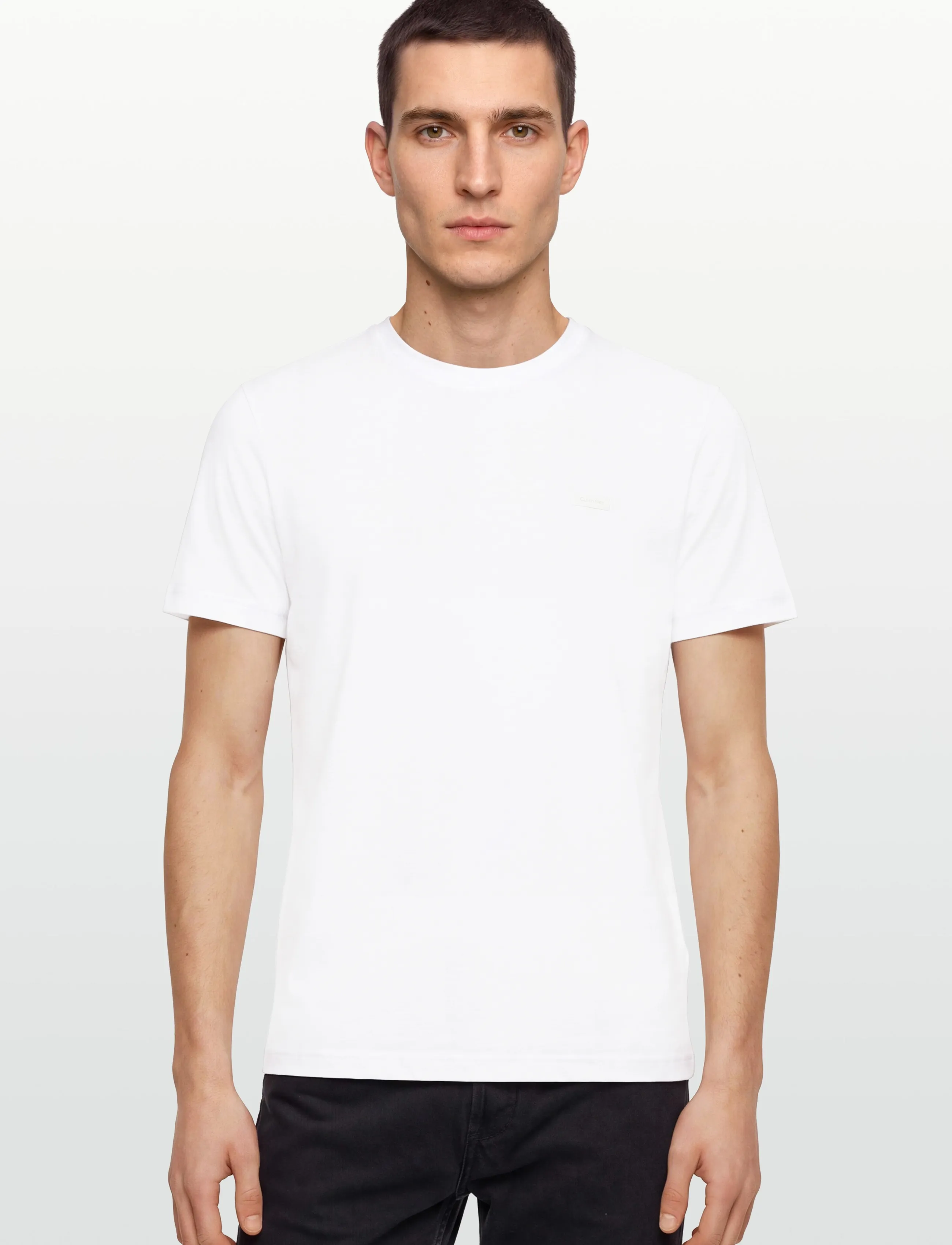 Calvin Klein - SMOOTH COTTON T-SHIRT - kortærmede t-shirts - bright white - 3