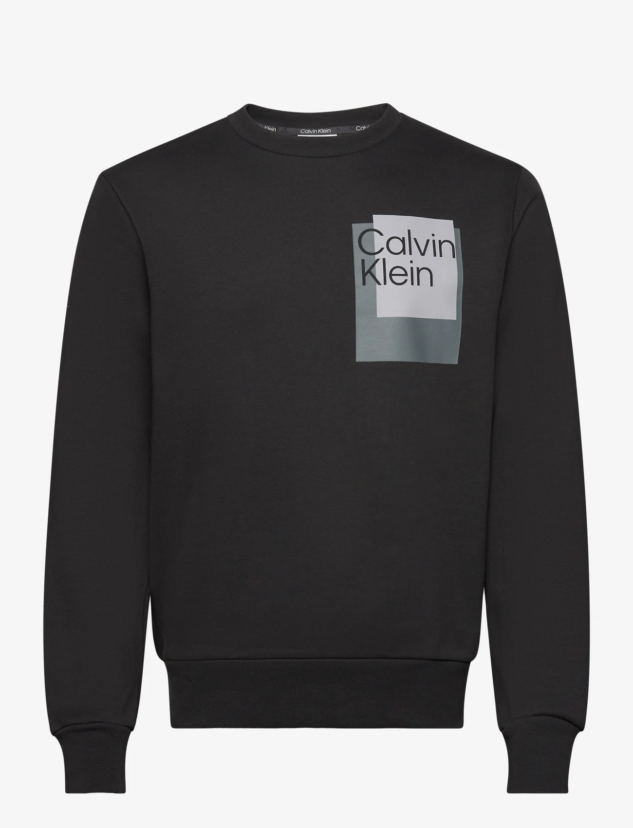 Calvin Klein - OVERLAY BOX LOGO SWEATSHIRT - sweatshirts - ck black - 0