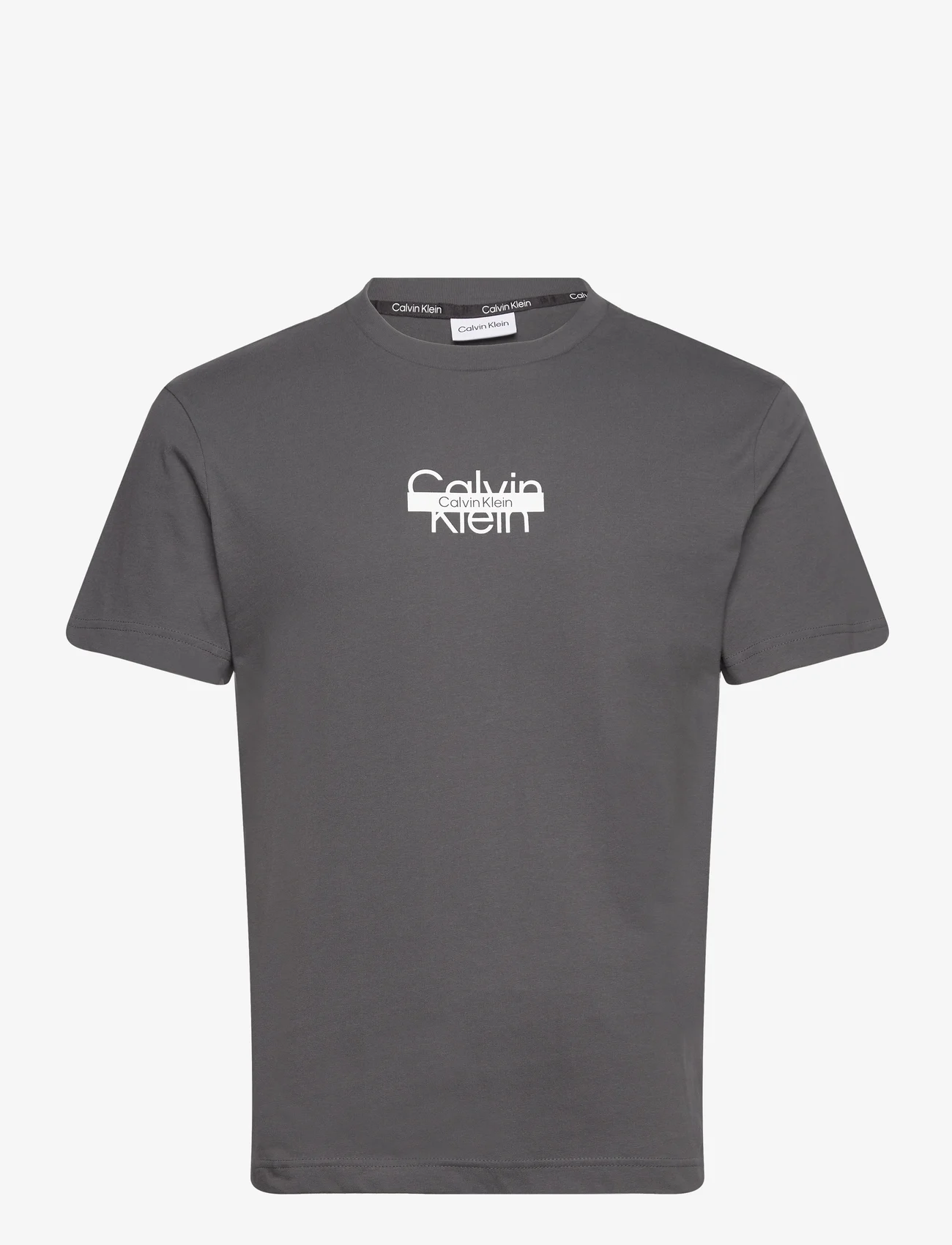 Calvin Klein - CUT THROUGH LOGO T-SHIRT - short-sleeved t-shirts - iron gate - 0