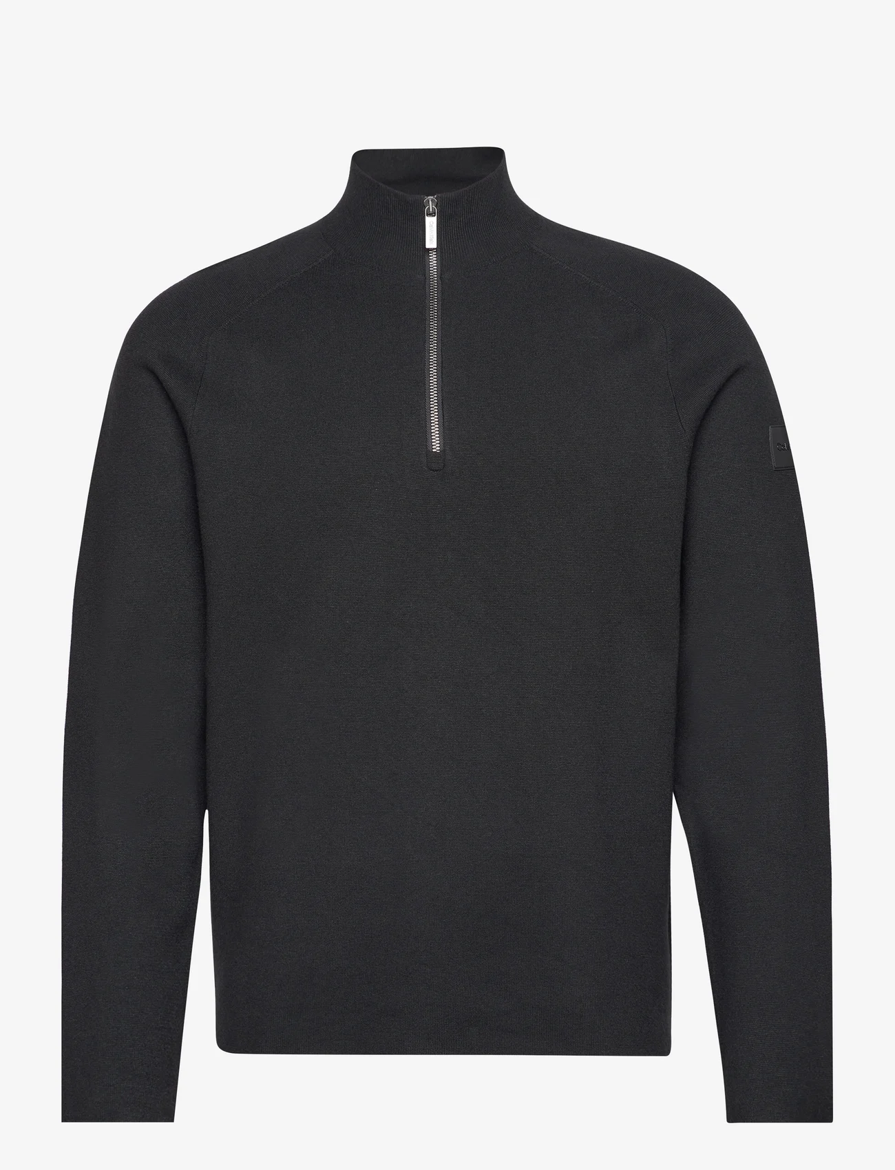 Calvin Klein - MILANO STITCH QUARTER ZIP - swetry zapinane do połowy - ck black - 0