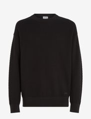 Calvin Klein - TEXTURE CREW NECK SWEATER - megztinis su apvalios formos apykakle - ck black - 0