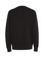Calvin Klein - TEXTURE CREW NECK SWEATER - megztinis su apvalios formos apykakle - ck black - 4