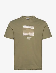 Calvin Klein - DIFFUSED GRAPHIC T-SHIRT - kortärmade t-shirts - delta green - 0